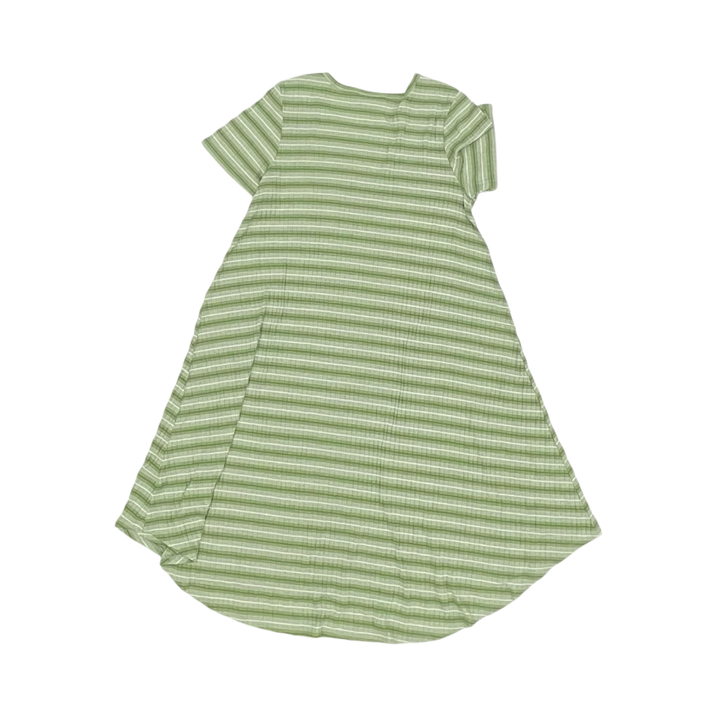 Dress Casual Midi By Lularoe In Green & White, Size:L