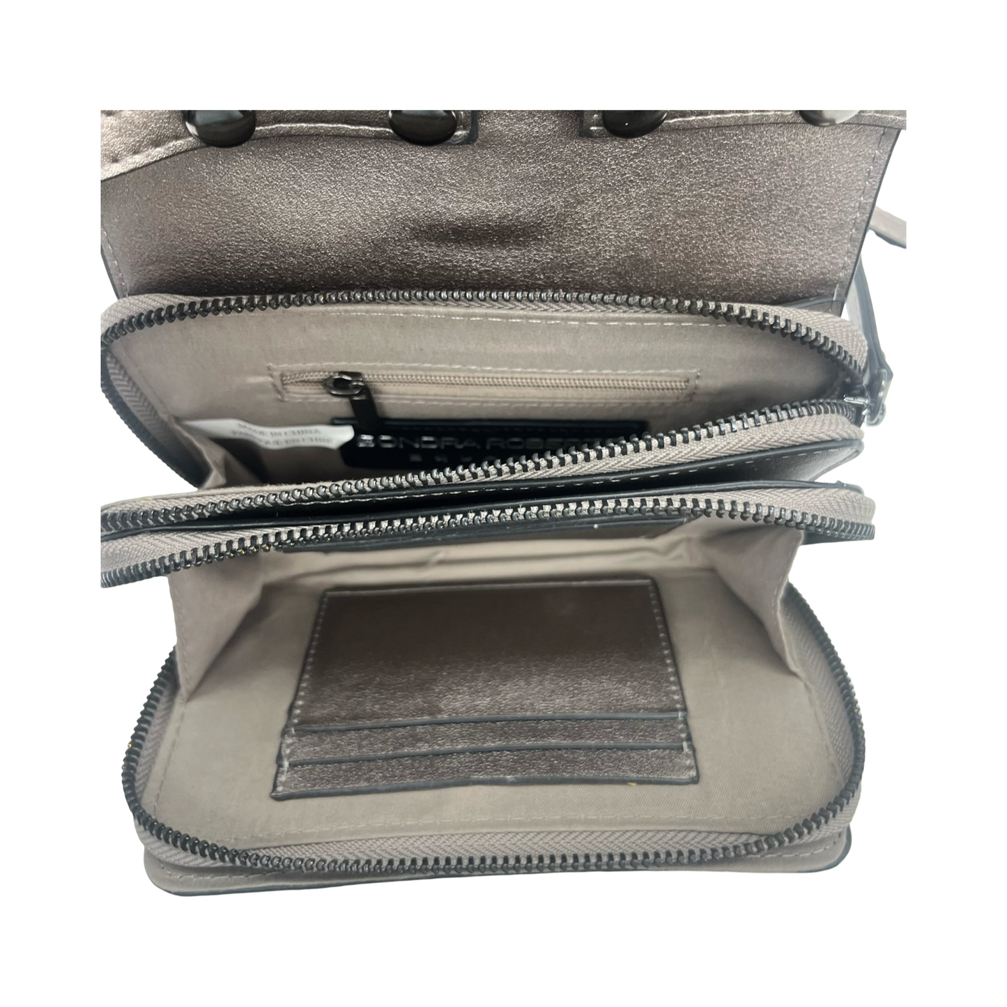 Crossbody Designer By Sondra Roberts In Brown & Cream, Size:Small