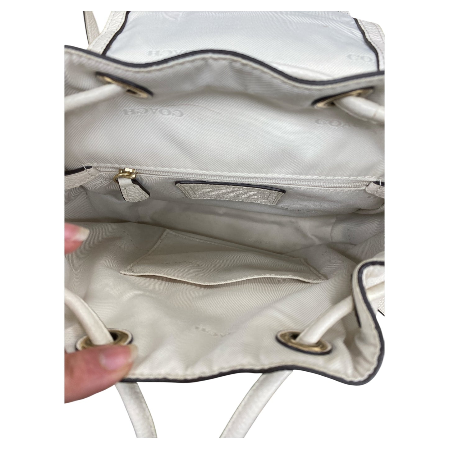 Backpack Designer By Coach In Ivory, Size:Small