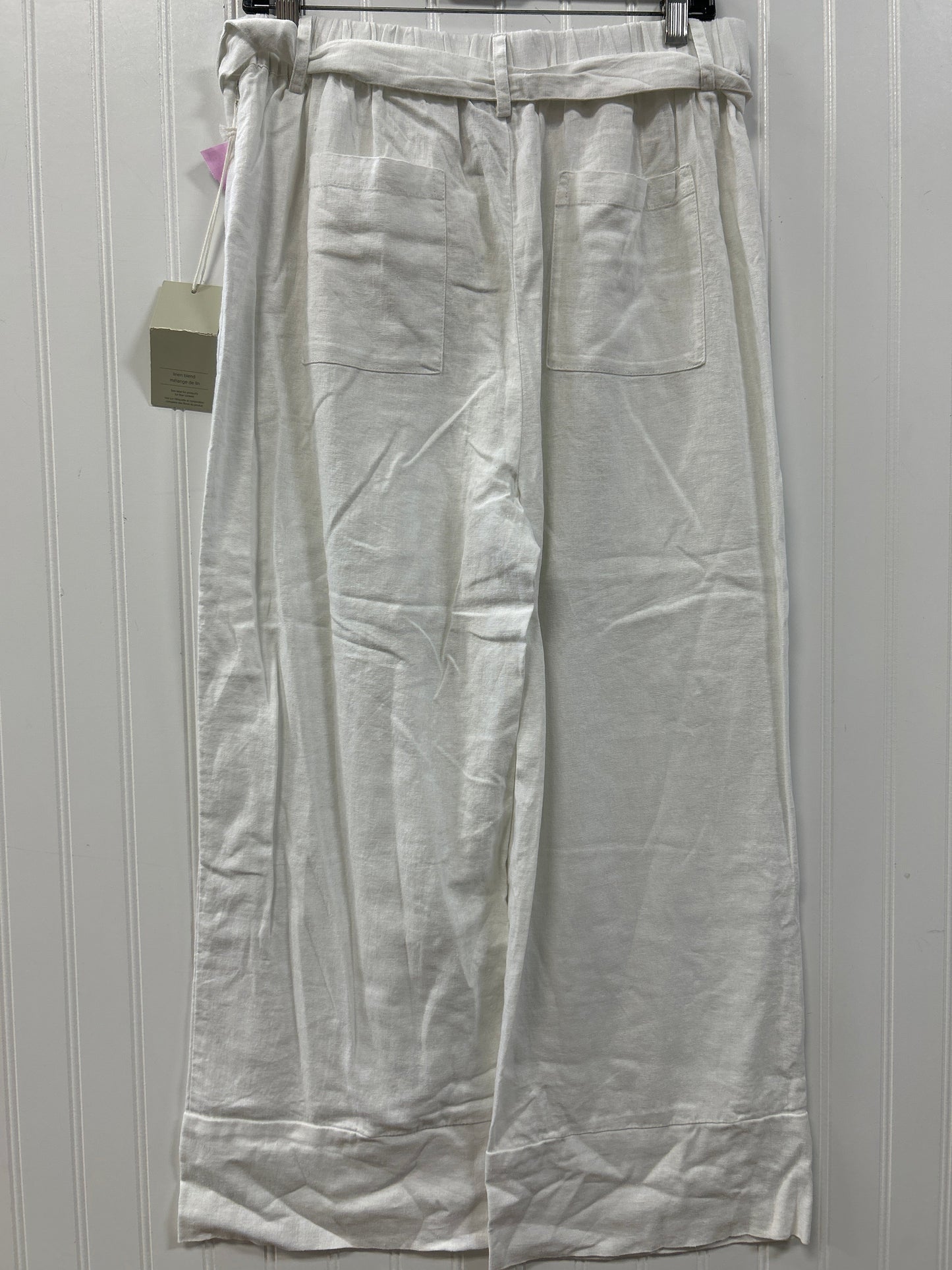Pants Linen By Joie In White, Size:L NWT