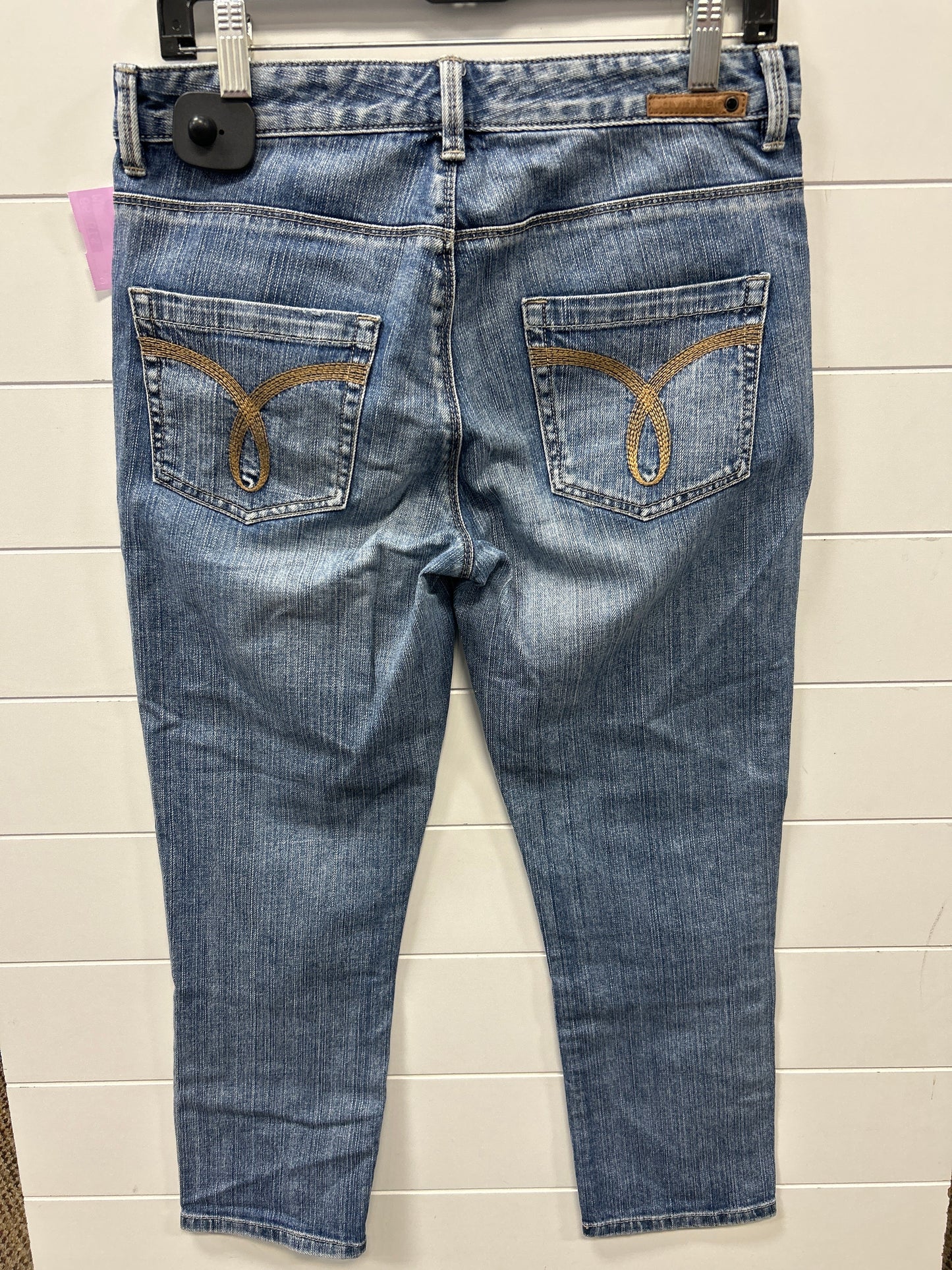 Jeans Straight By Calvin Klein In Blue Denim, Size:6
