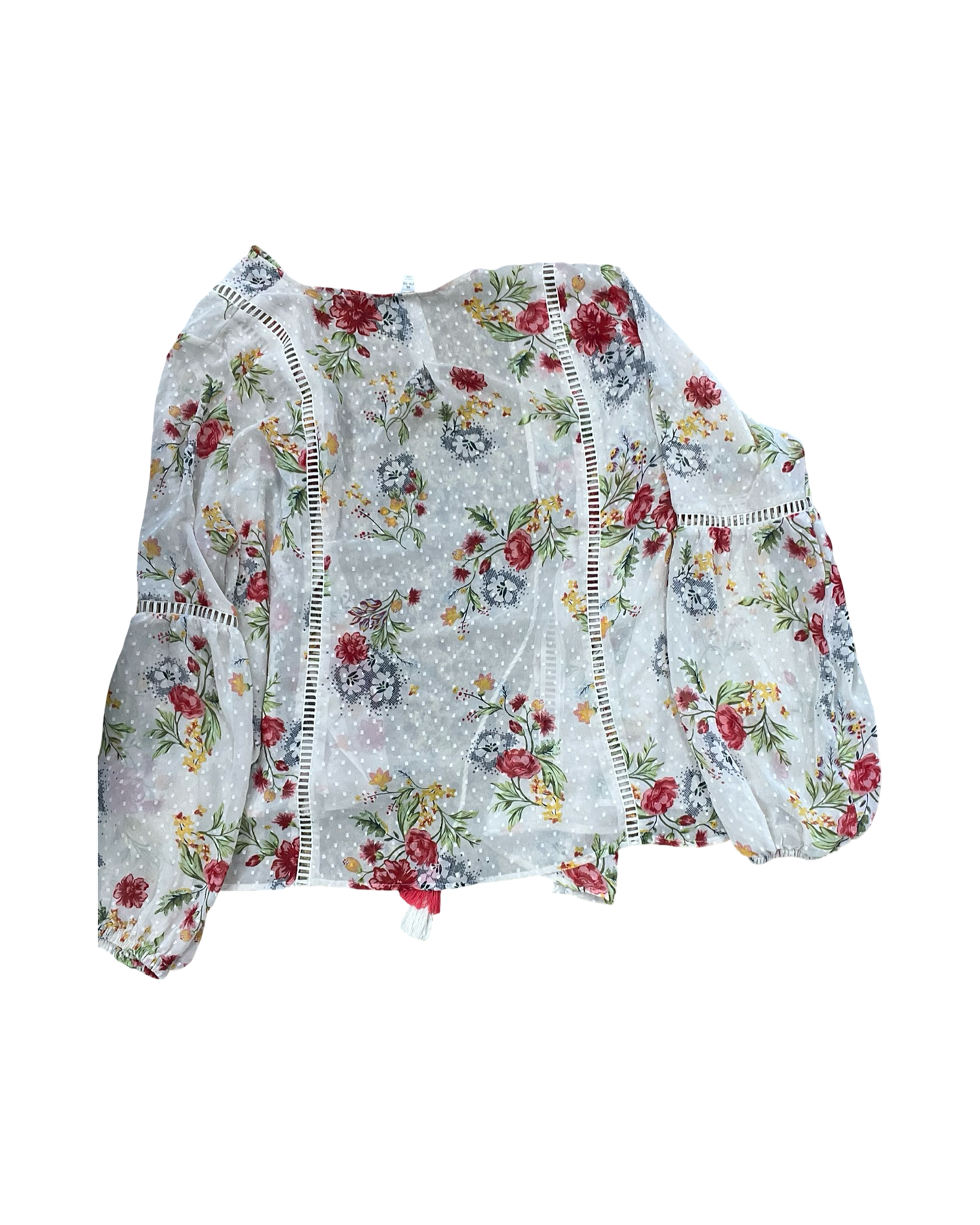 Cardigan By Time And Tru In Cream & Pink, Size:Xl