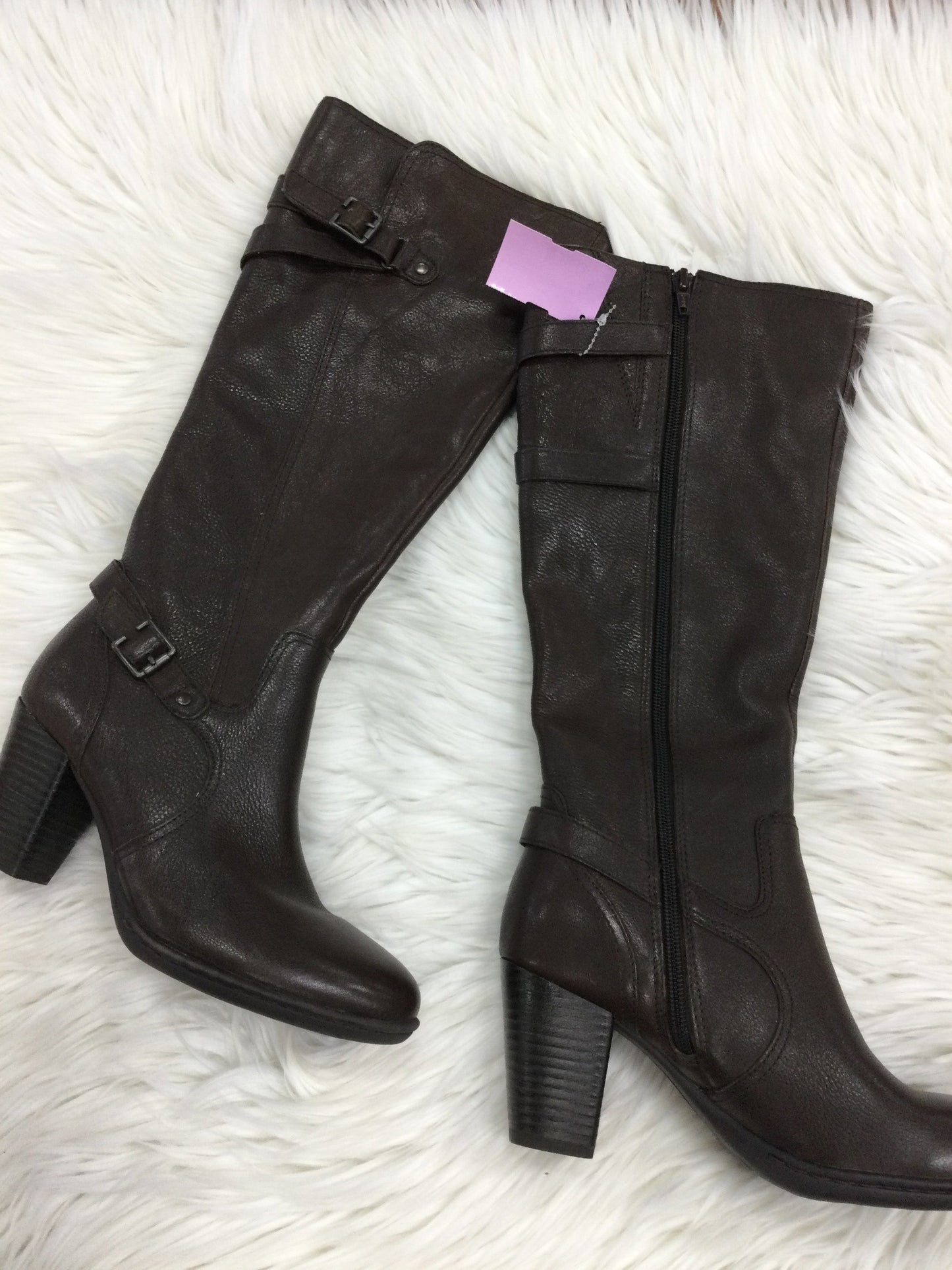 Boots Mid-Calf Heels By Boc In Brown, Size:6