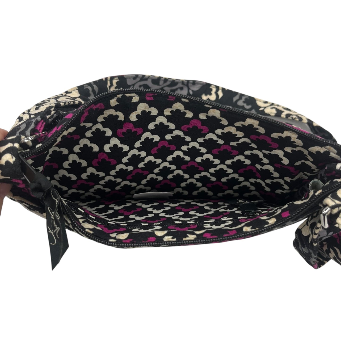 Crossbody By Vera Bradley In Black & Pink, Size:Medium