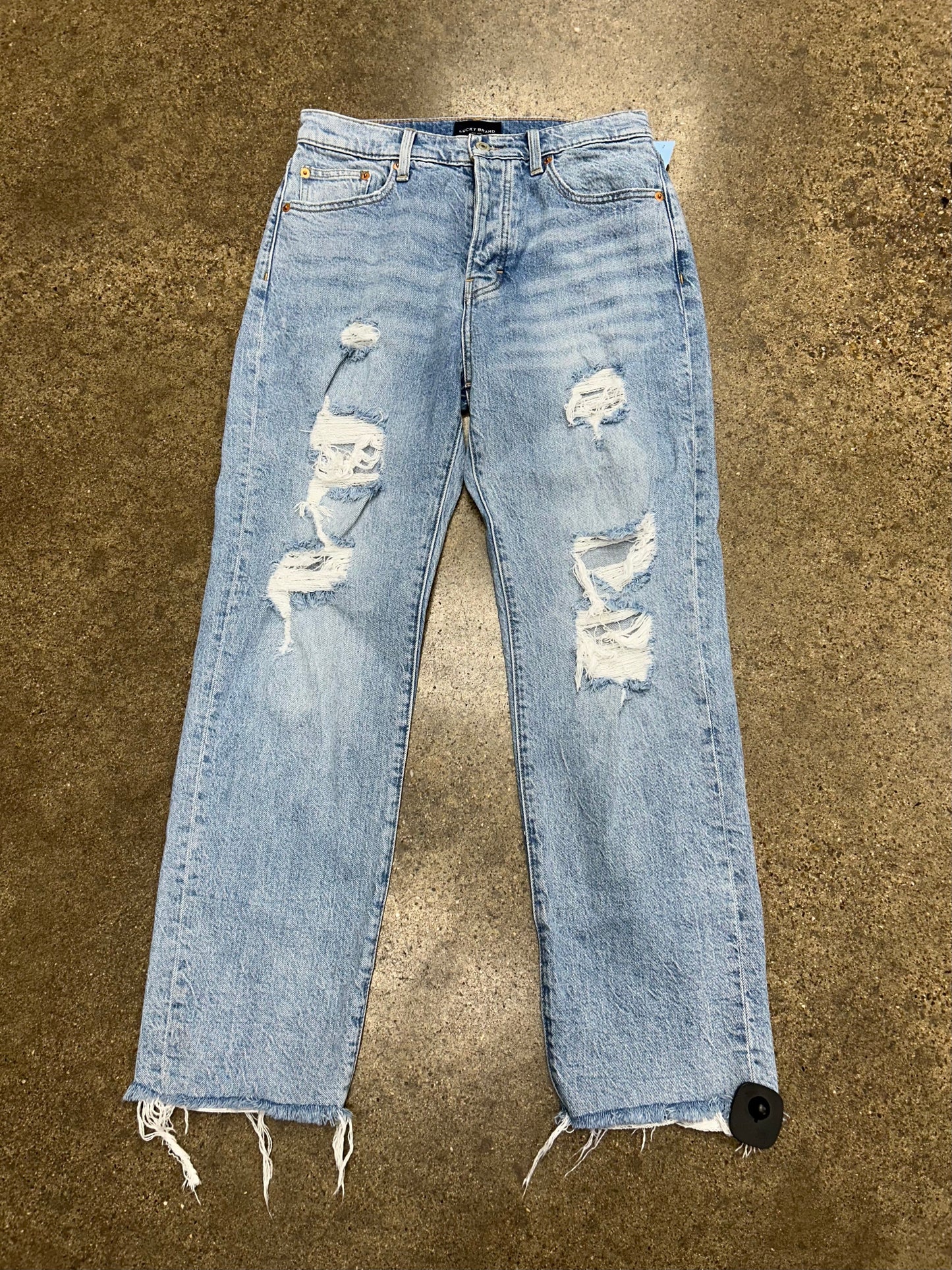 Jeans Straight By Lucky Brand In Blue Denim, Size:6