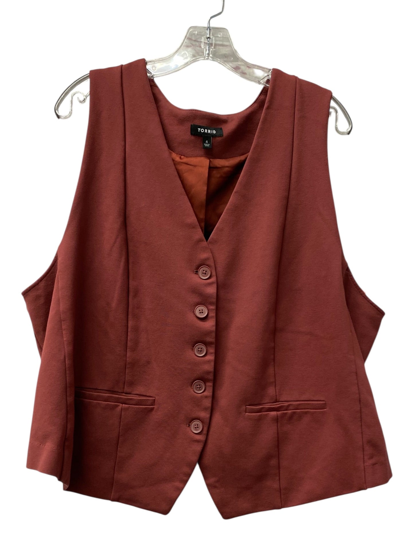 Vest Other By Torrid In Red, Size:4X