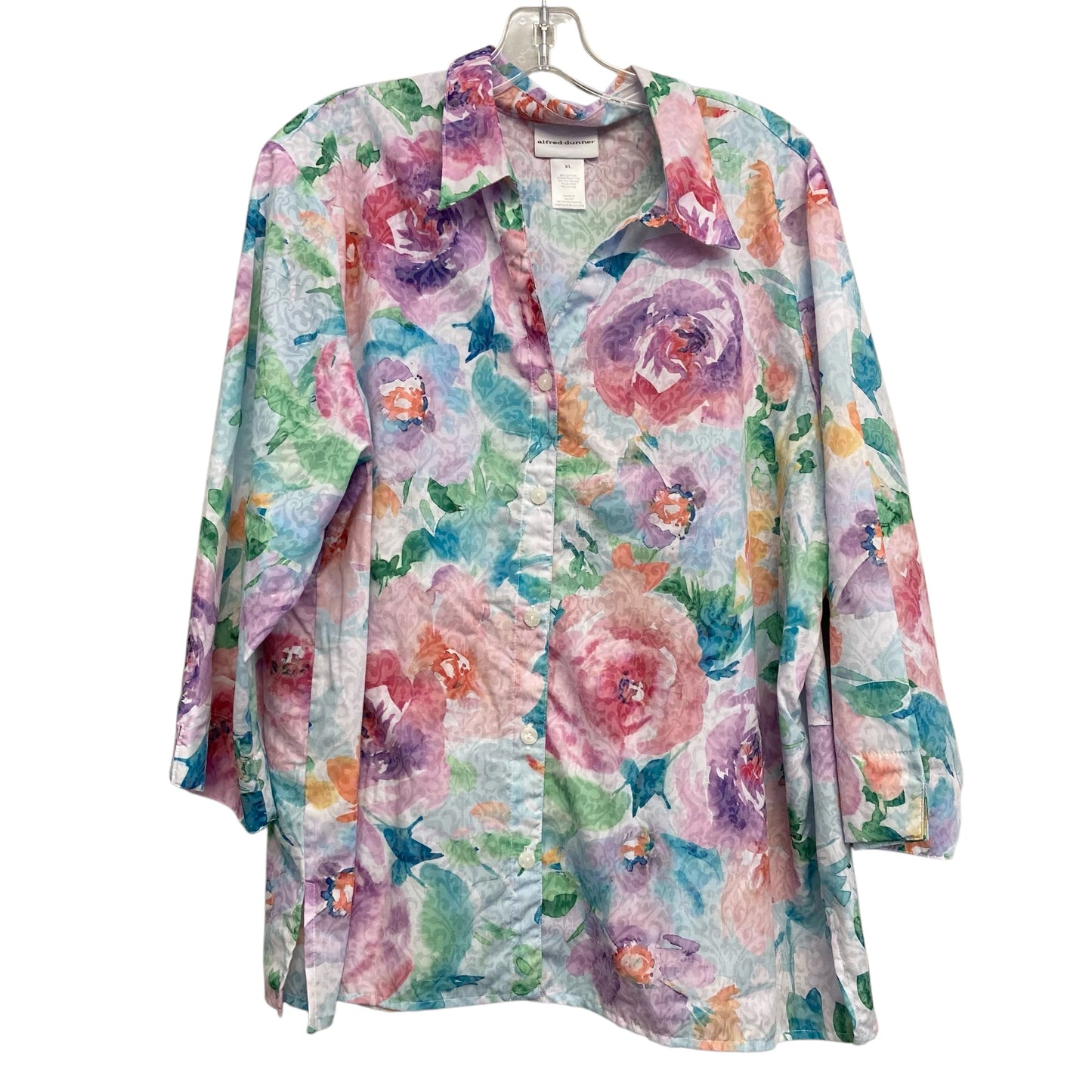 Top 3/4 Sleeve By Alfred Dunner In Floral Print, Size:Xl