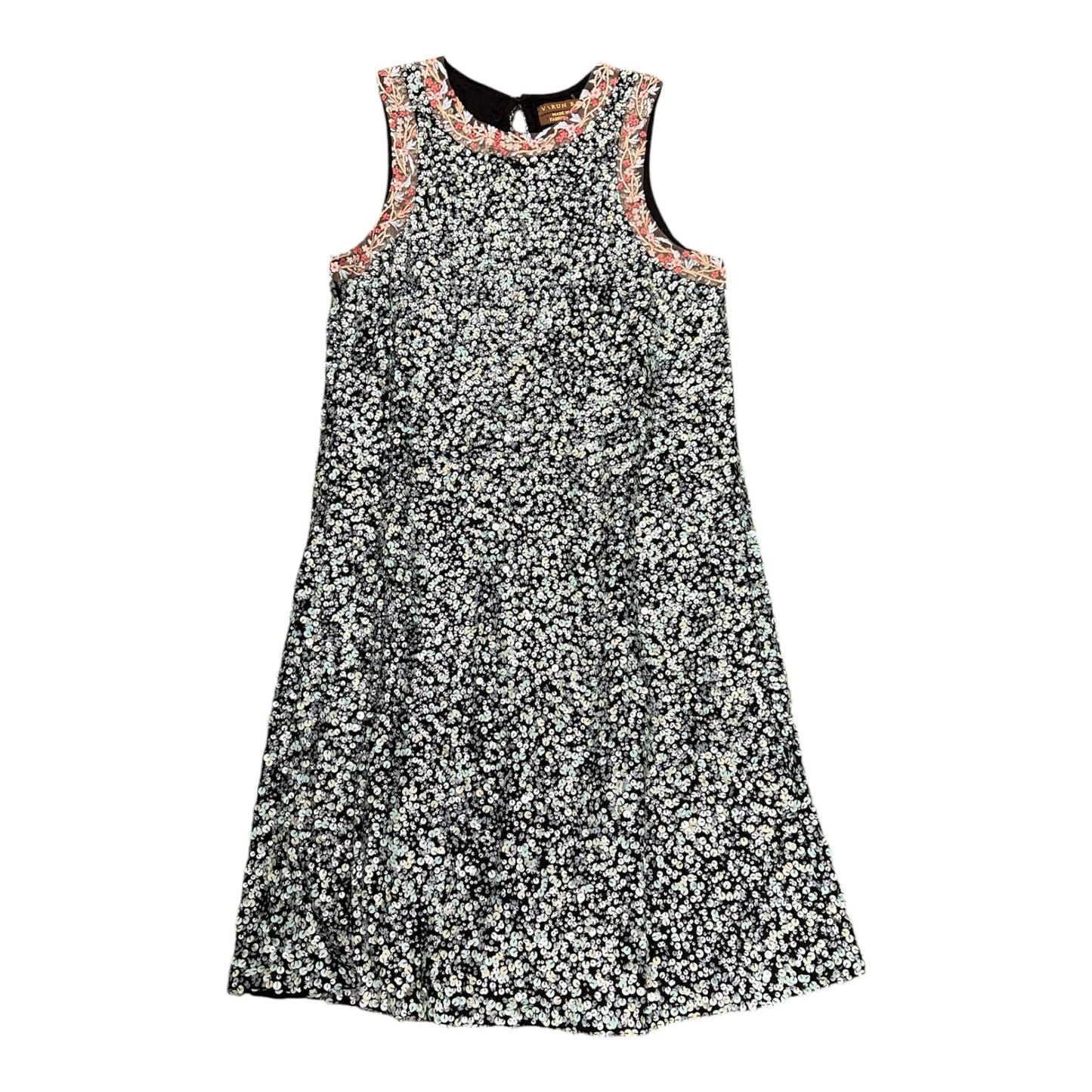 Dress Casual Midi By Anthropologie In Green & Pink, Size:6
