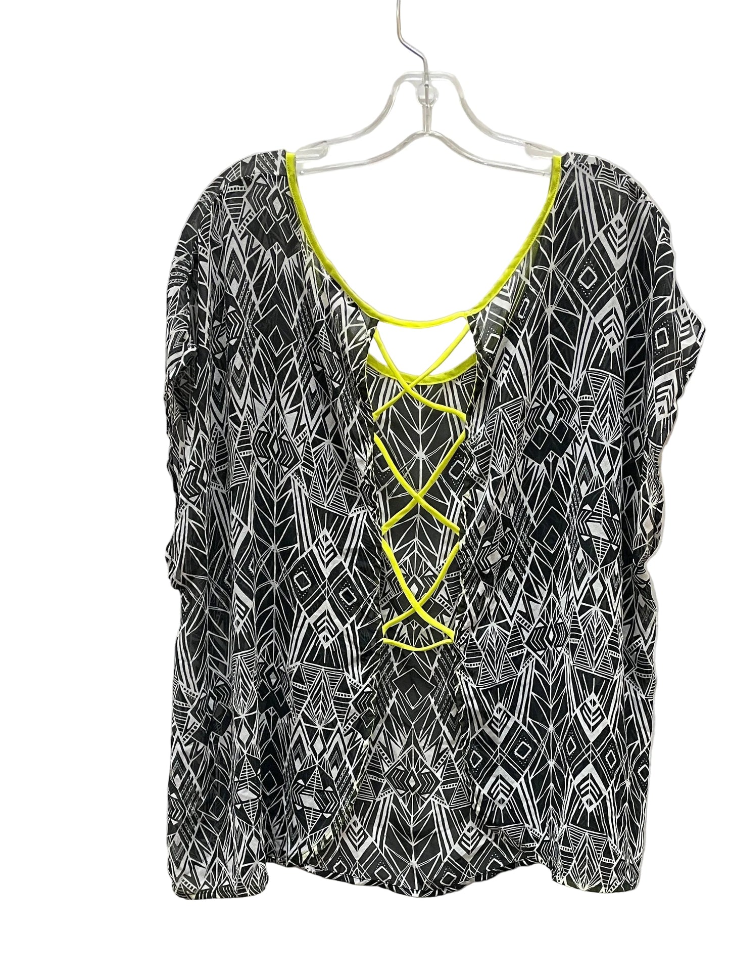 Blouse Ss By Torrid In Black & Green, Size:3X