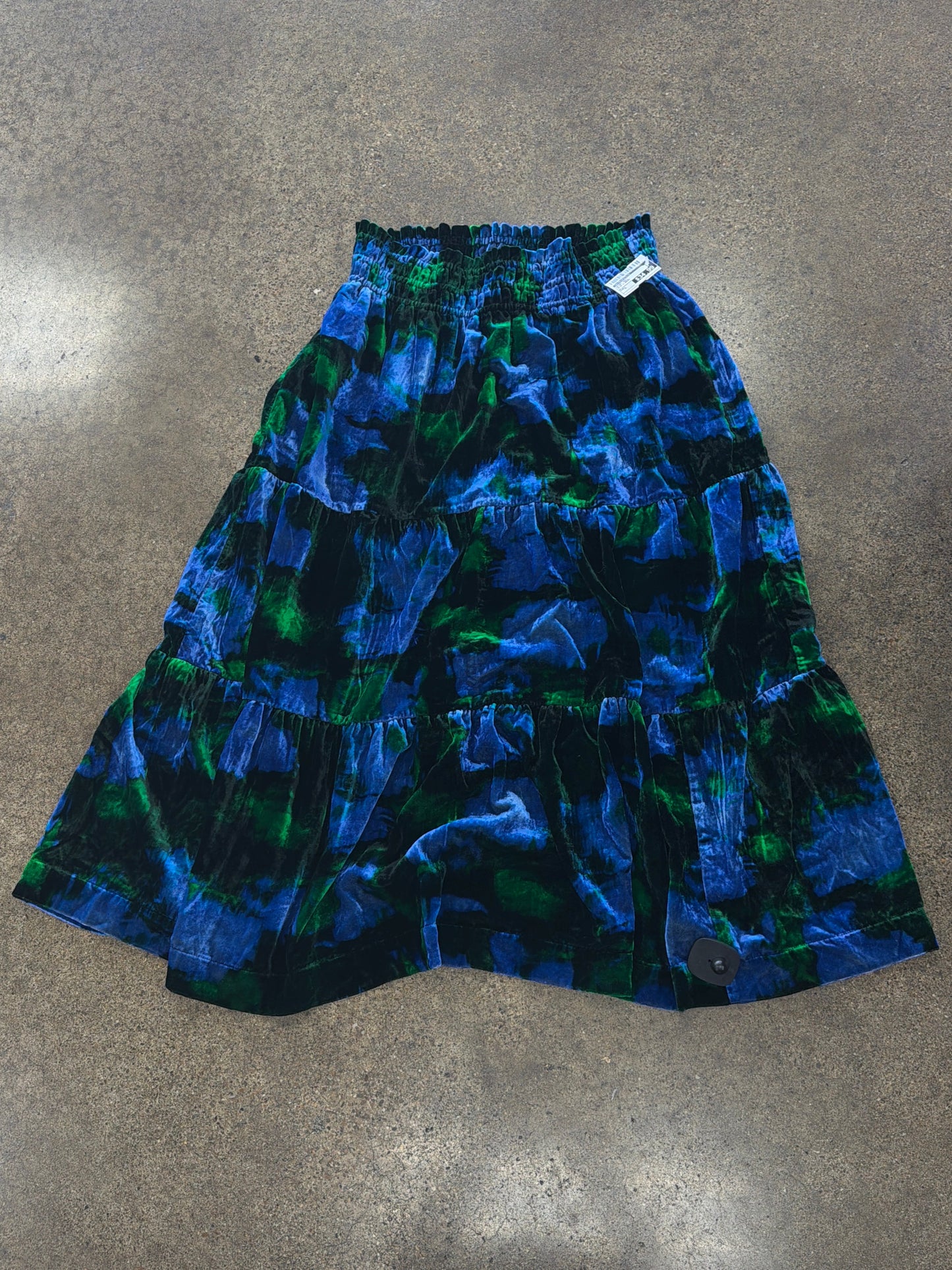 Skirt Maxi By Anthropologie In Blue & Green, Size:L