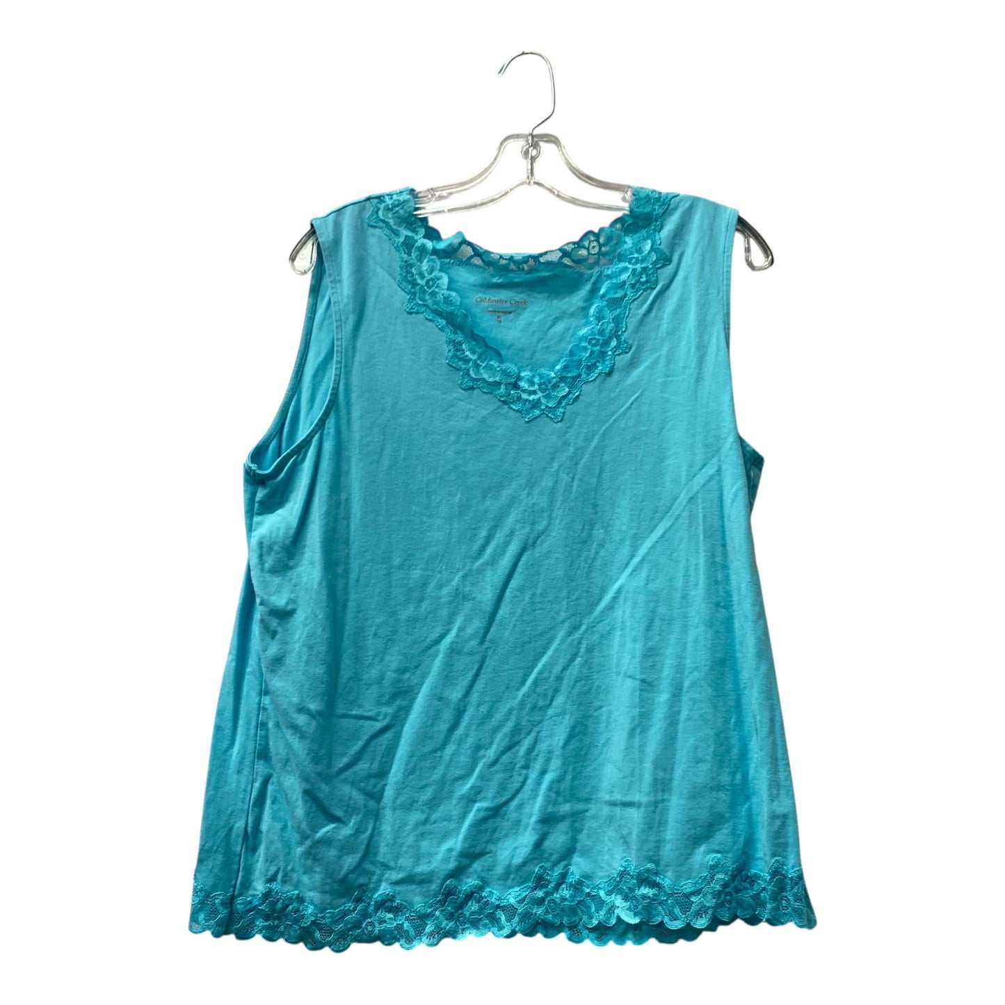 Top Sleeveless By Coldwater Creek In Teal, Size:Xl