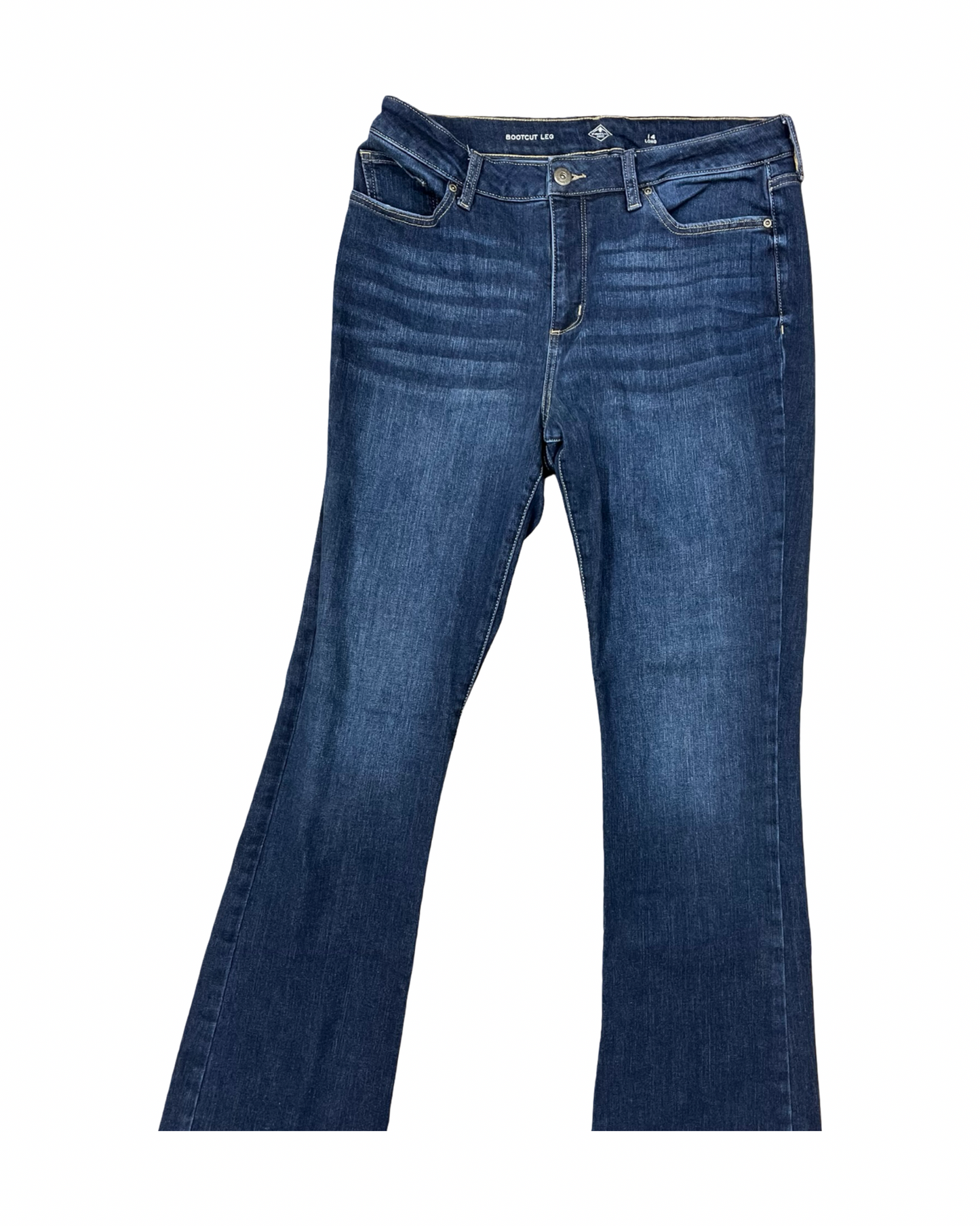 Jeans Boot Cut By St Johns Bay In Blue Denim, Size:14L