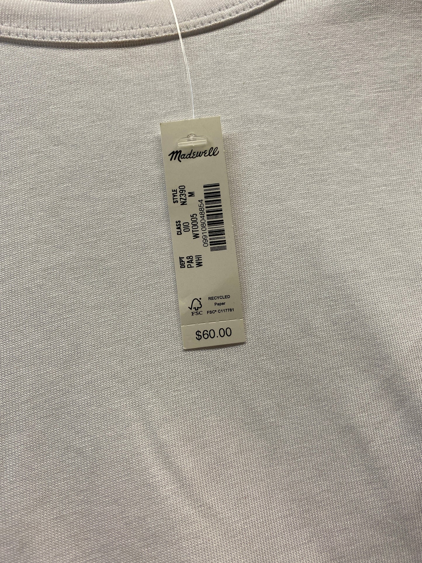 Top Short Sleeve By Madewell In White, Size: M