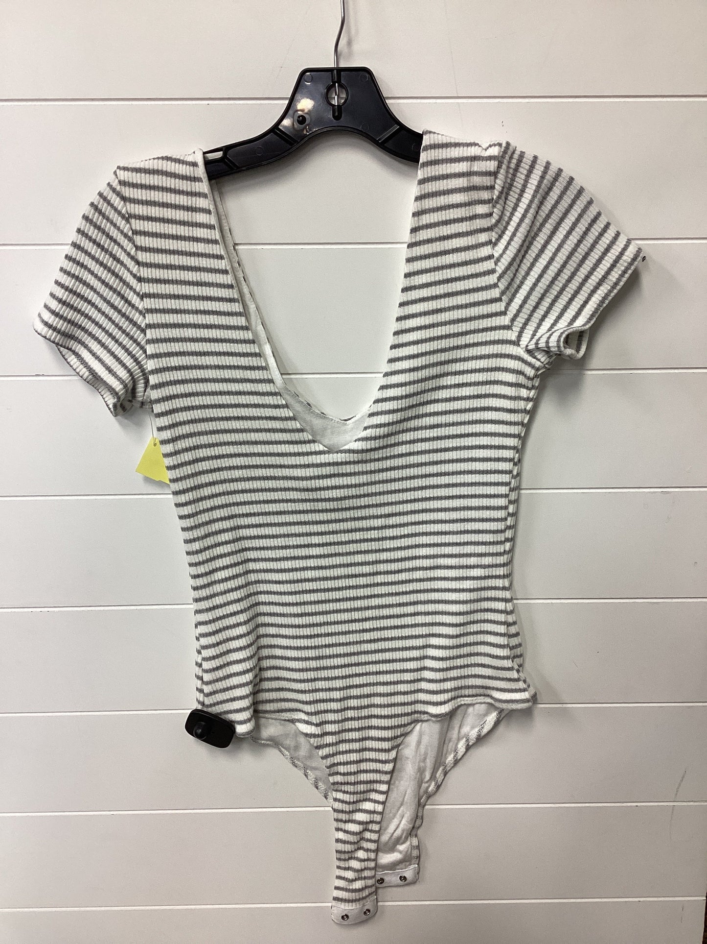 Bodysuit By Lulus In Grey & White, Size:M
