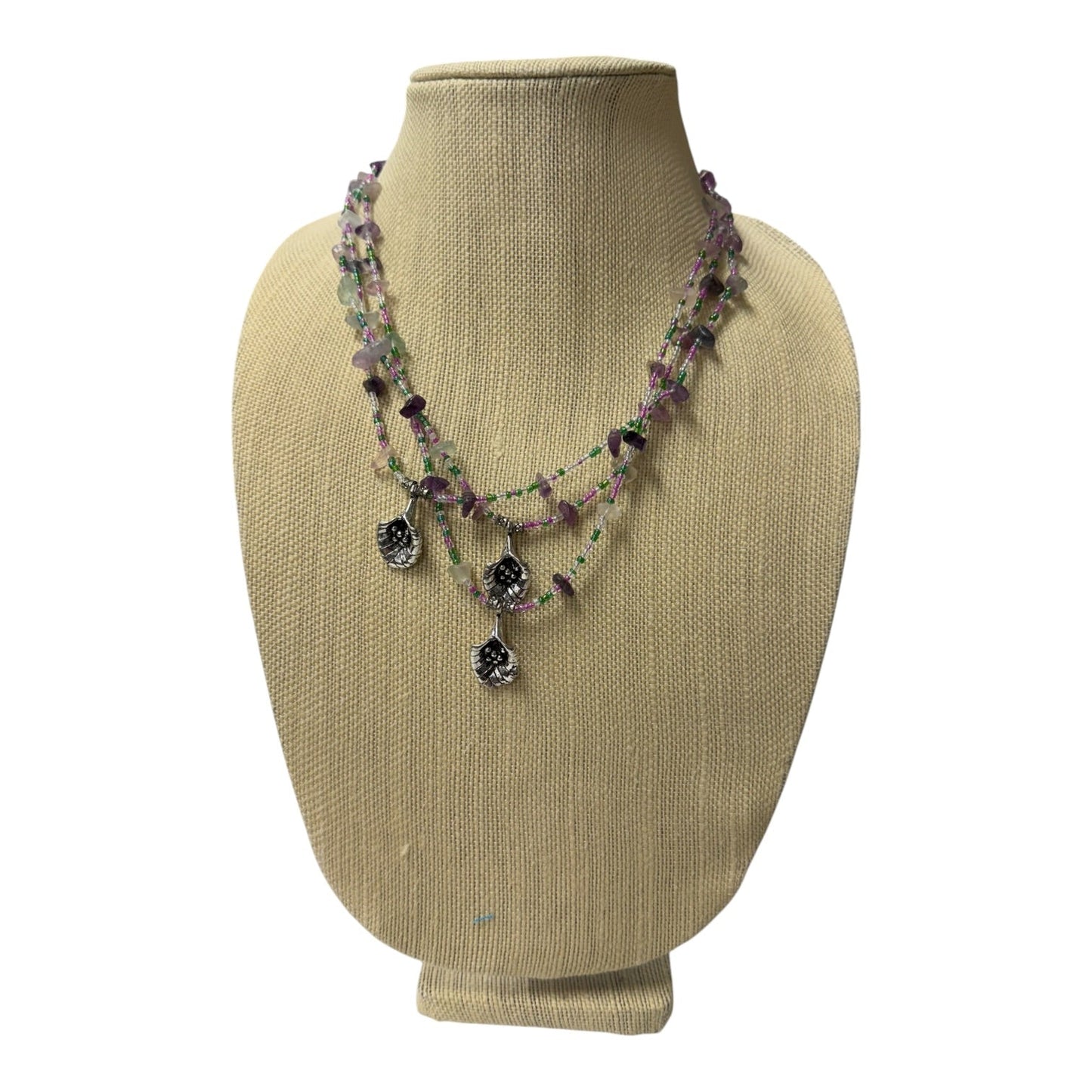 Necklace Layered In Purple