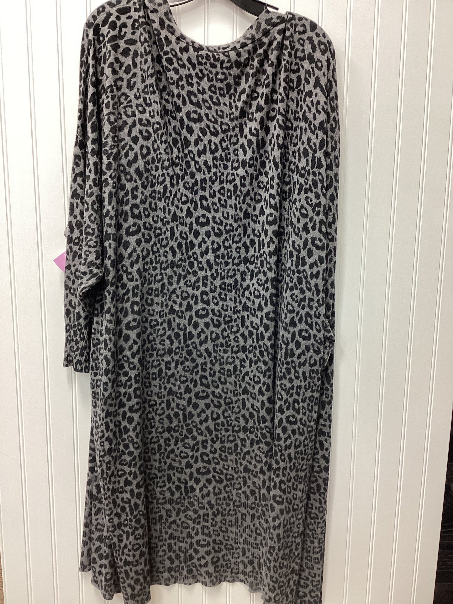 Cardigan By Terra & Sky In Animal Print, Size:4X