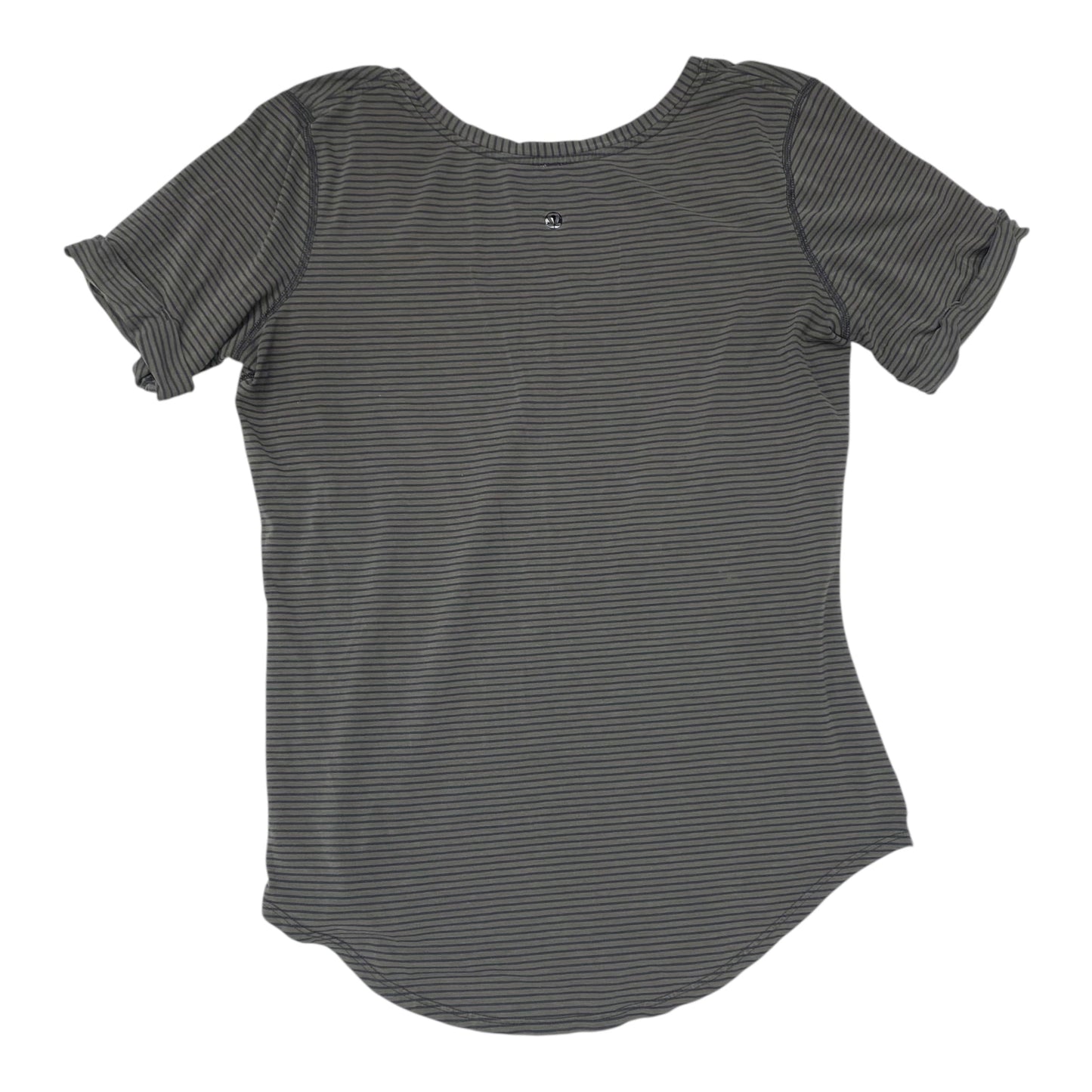 Athletic Top Ss By Lululemon In Striped Pattern, Size:S