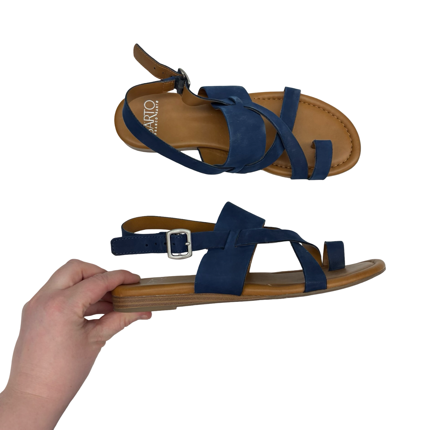 Sandals Flats By Franco Sarto In Blue, Size:7.5
