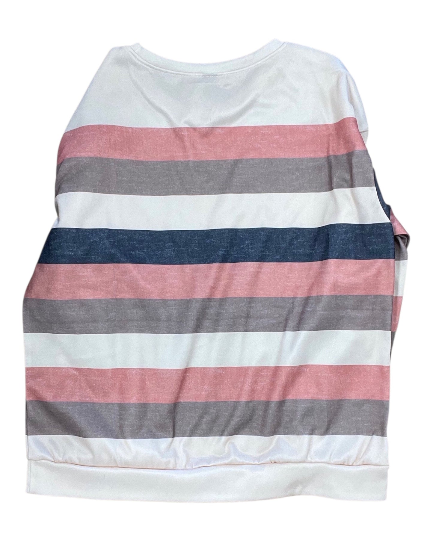 Sweatshirt Crewneck By Clothes Mentor In Cream & Orange, Size:L