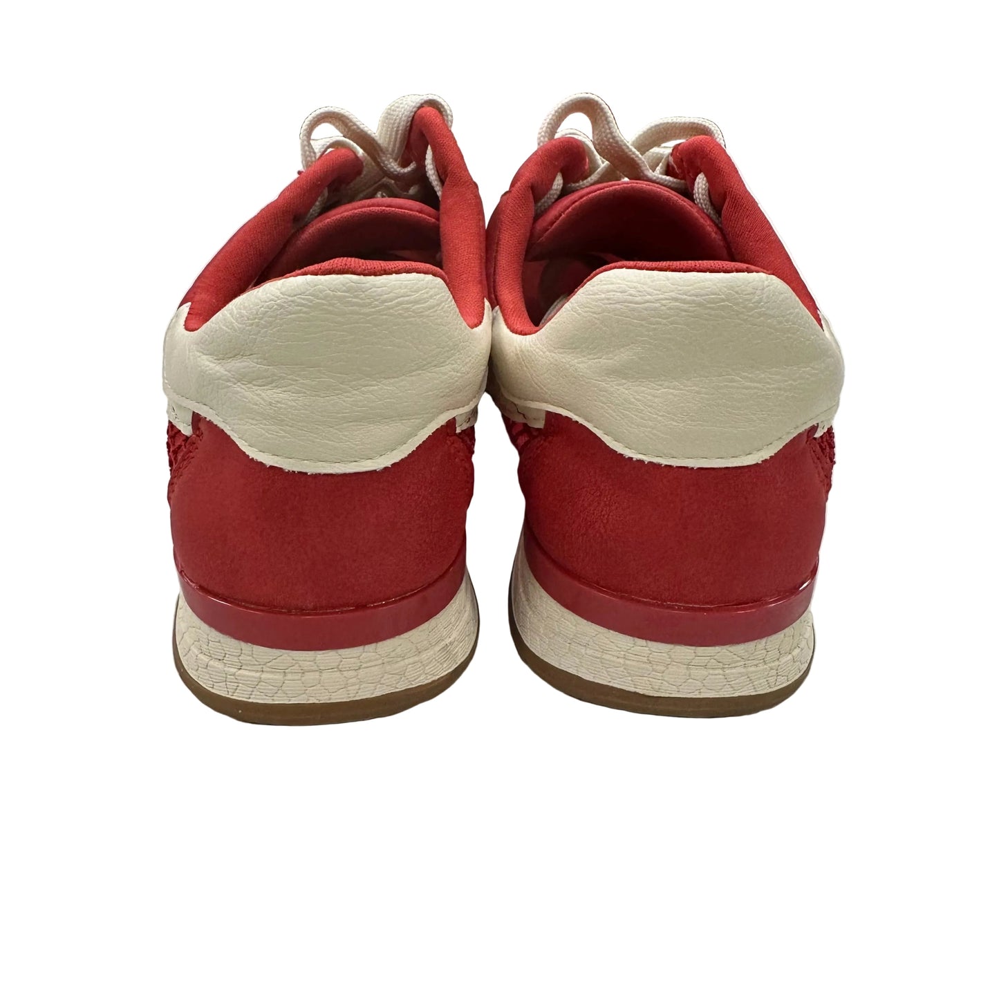 Shoes Sneakers By Dv In Red & White, Size:6.5