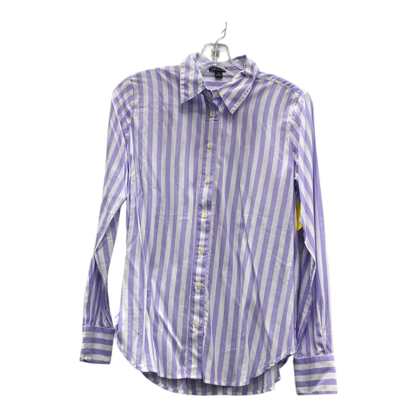 Blouse Ls By Ann Taylor In Purple, Size:Xs