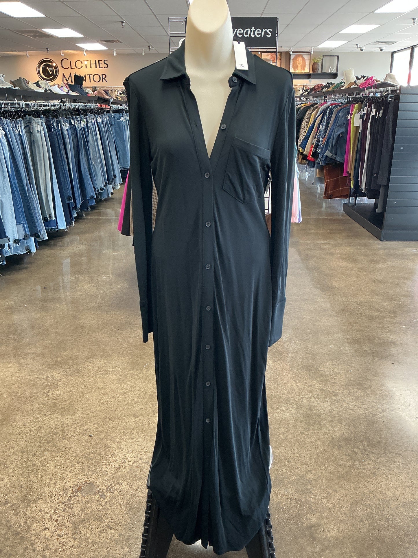 Dress Casual Maxi By Banana Republic In Black, Size:S
