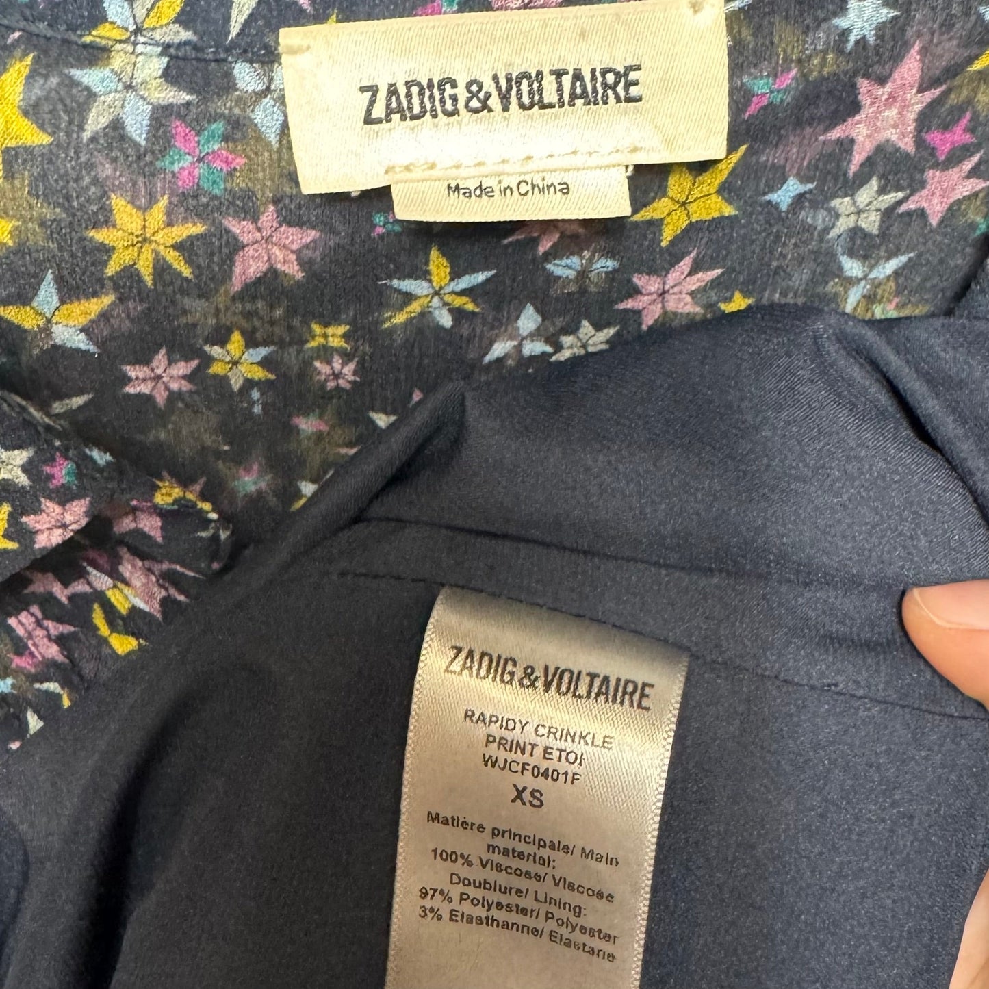 Rapidy Crinkle Print Etoiles Dress By Zadig And Voltaire In Multi-colored, Size: Xs