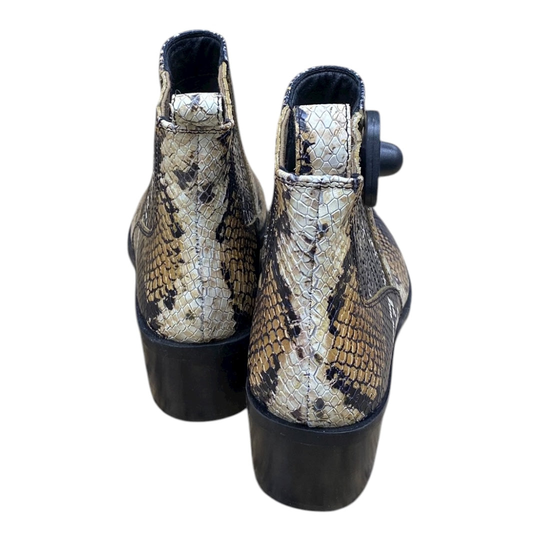 Boots Ankle Heels By Crown Vintage In Snakeskin Print, Size:6