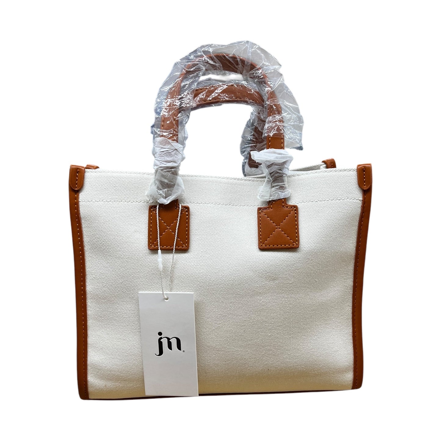 Tote By Jessica Moore In Cream & Tan, Size:Medium