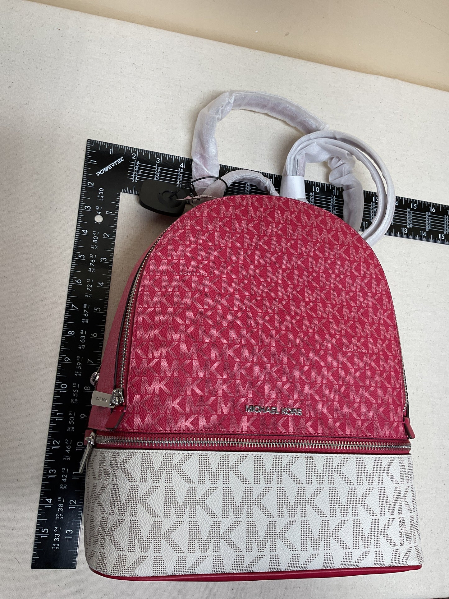 Backpack Designer By Michael Kors In Pink & White, Size:Large