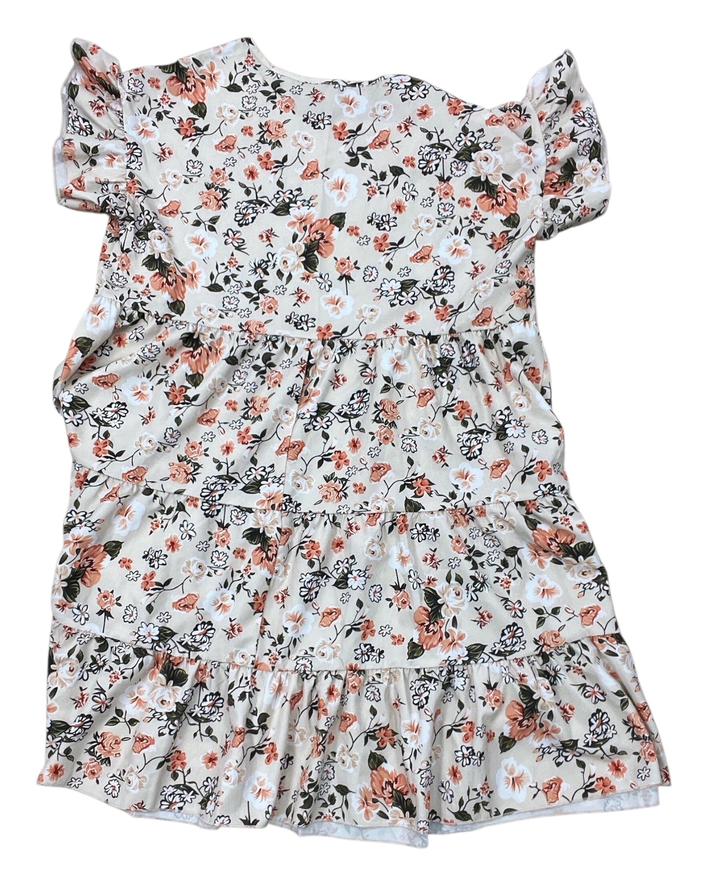 Dress Casual Short By Clothes Mentor In Cream & Orange, Size:Xl