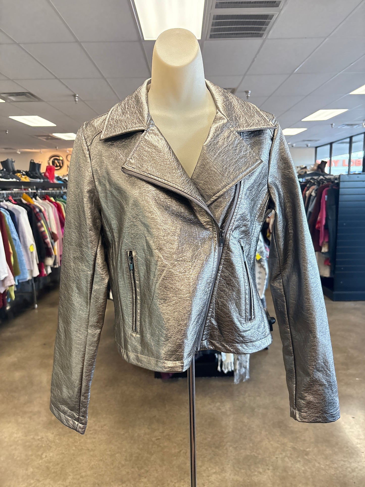 Jacket Moto By Willow & Root In Gold, Size:S