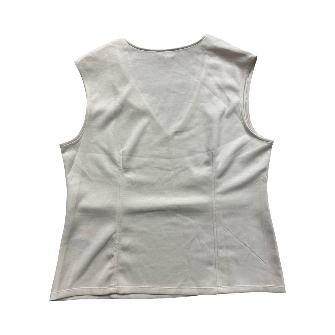 Top Sleeveless By Banana Republic In Ivory, Size:Xl