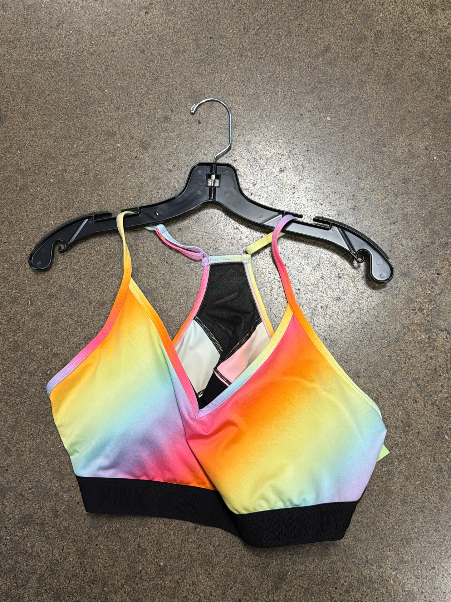 Athletic Bra By Pink In Tie Dye Print, Size:Xxl
