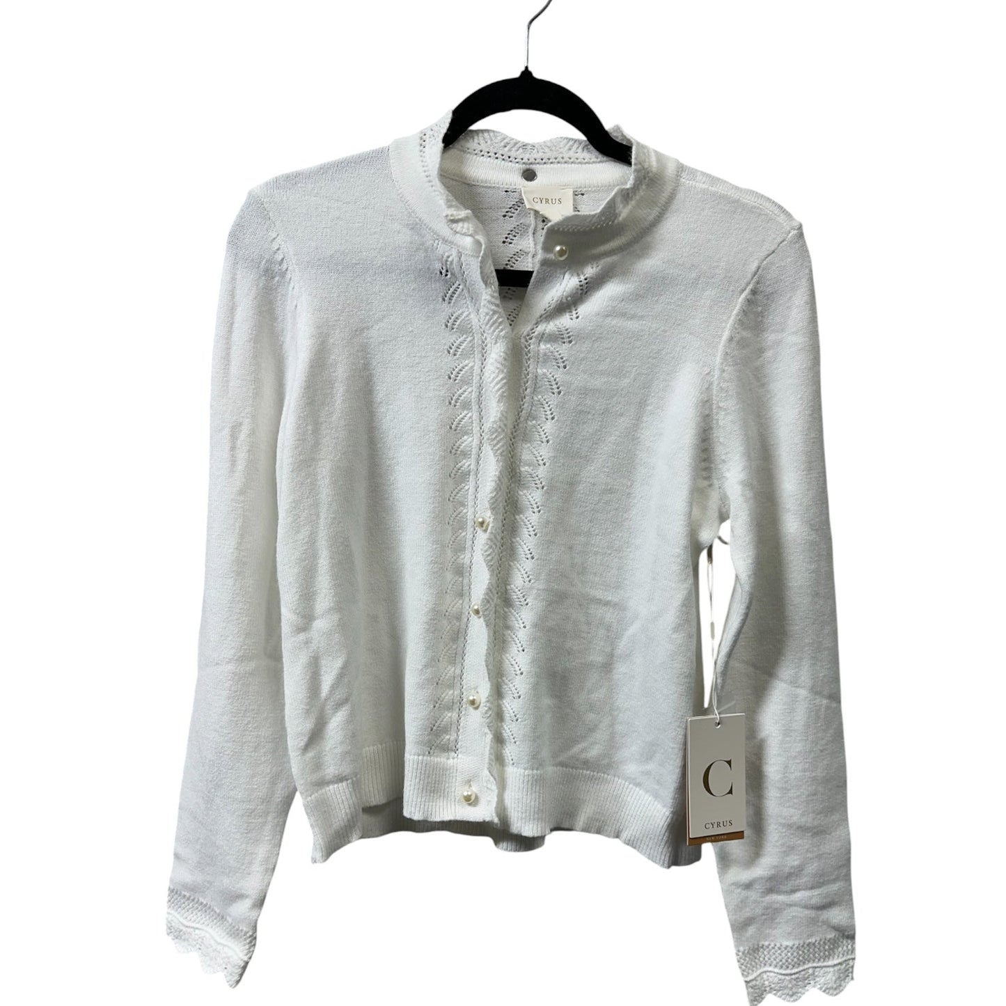 Sweater Cardigan By Cyrus In White, Size:M