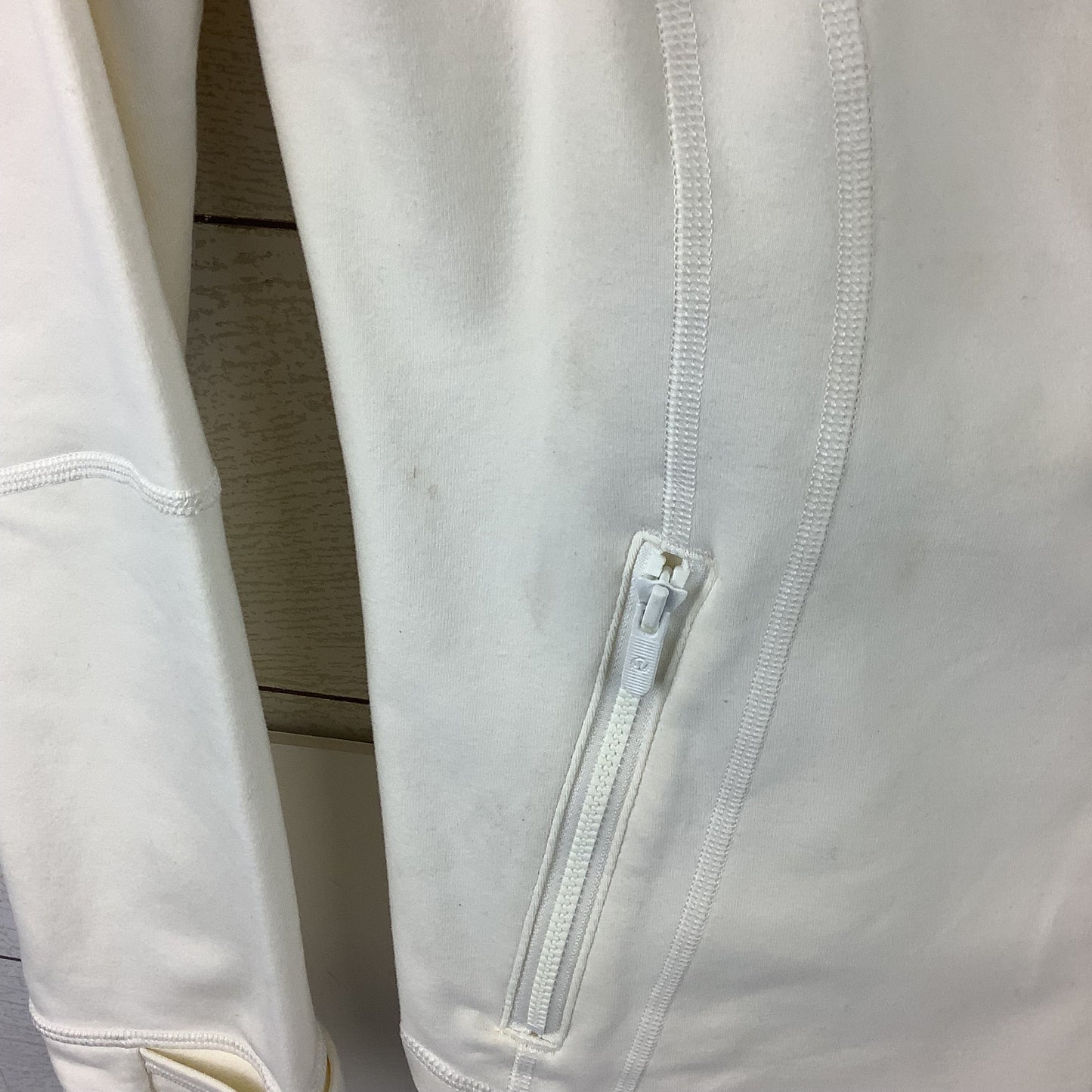 Athletic Jacket By Lululemon In Cream, Size: 14