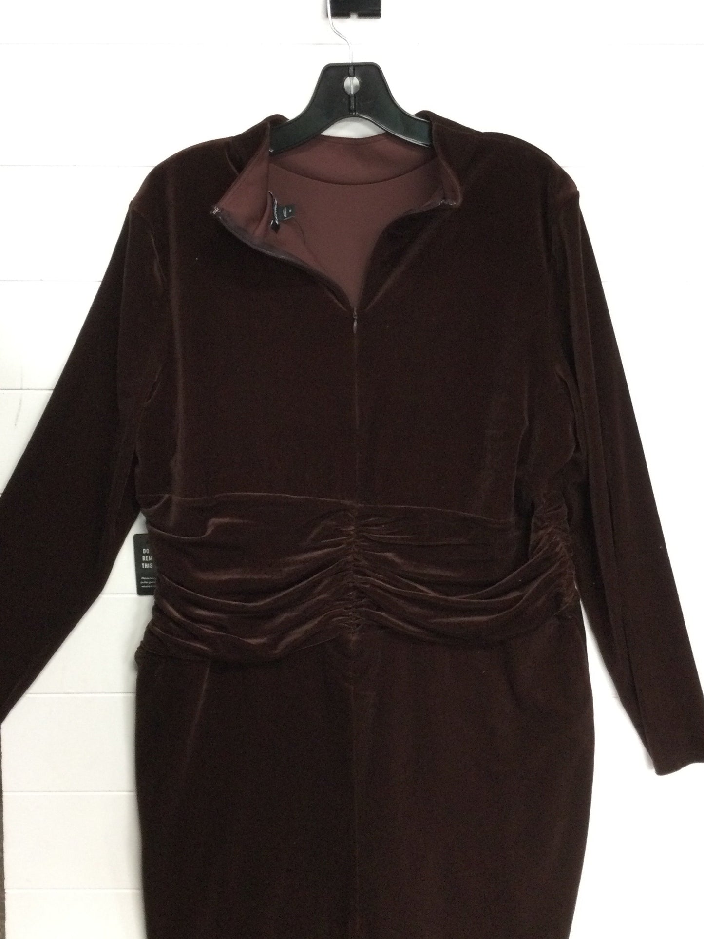 Dress Party Midi By Express In Brown, Size:Xl