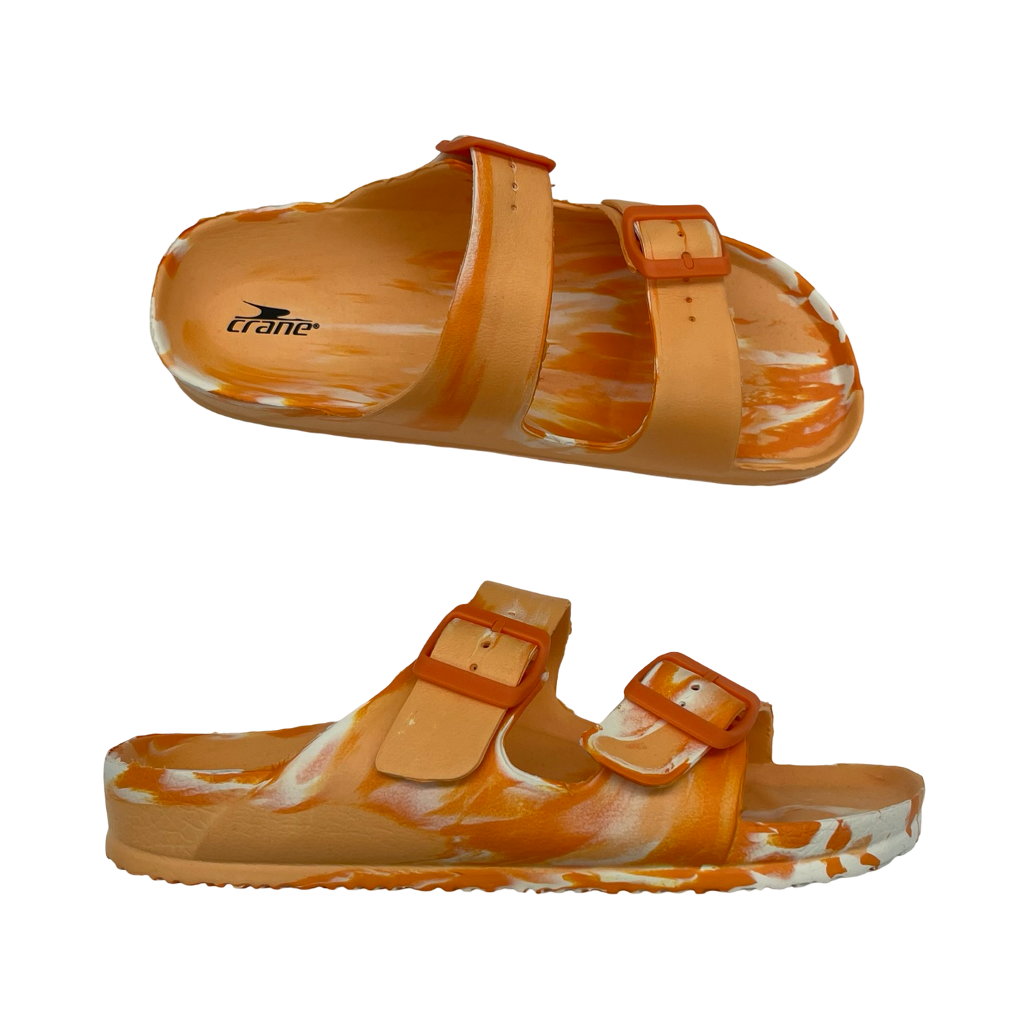 Sandals Flats By Crane In Orange, Size:9.5
