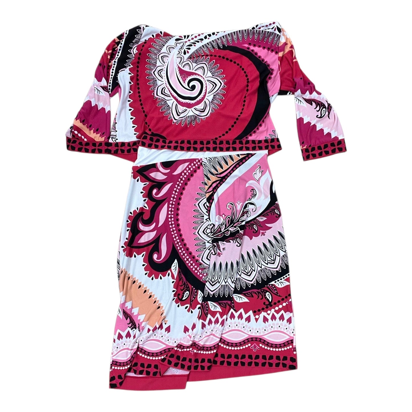 Dress Work By Donna Morgan In Black & Red, Size:S
