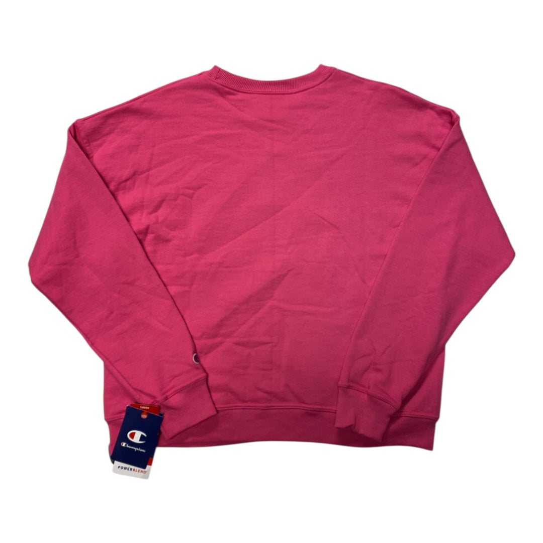 Athletic Sweatshirt Crewneck By Champion In Pink, Size:M