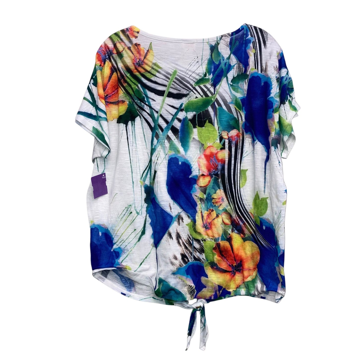 Top Ss By Chicos In Floral Print, Size:L
