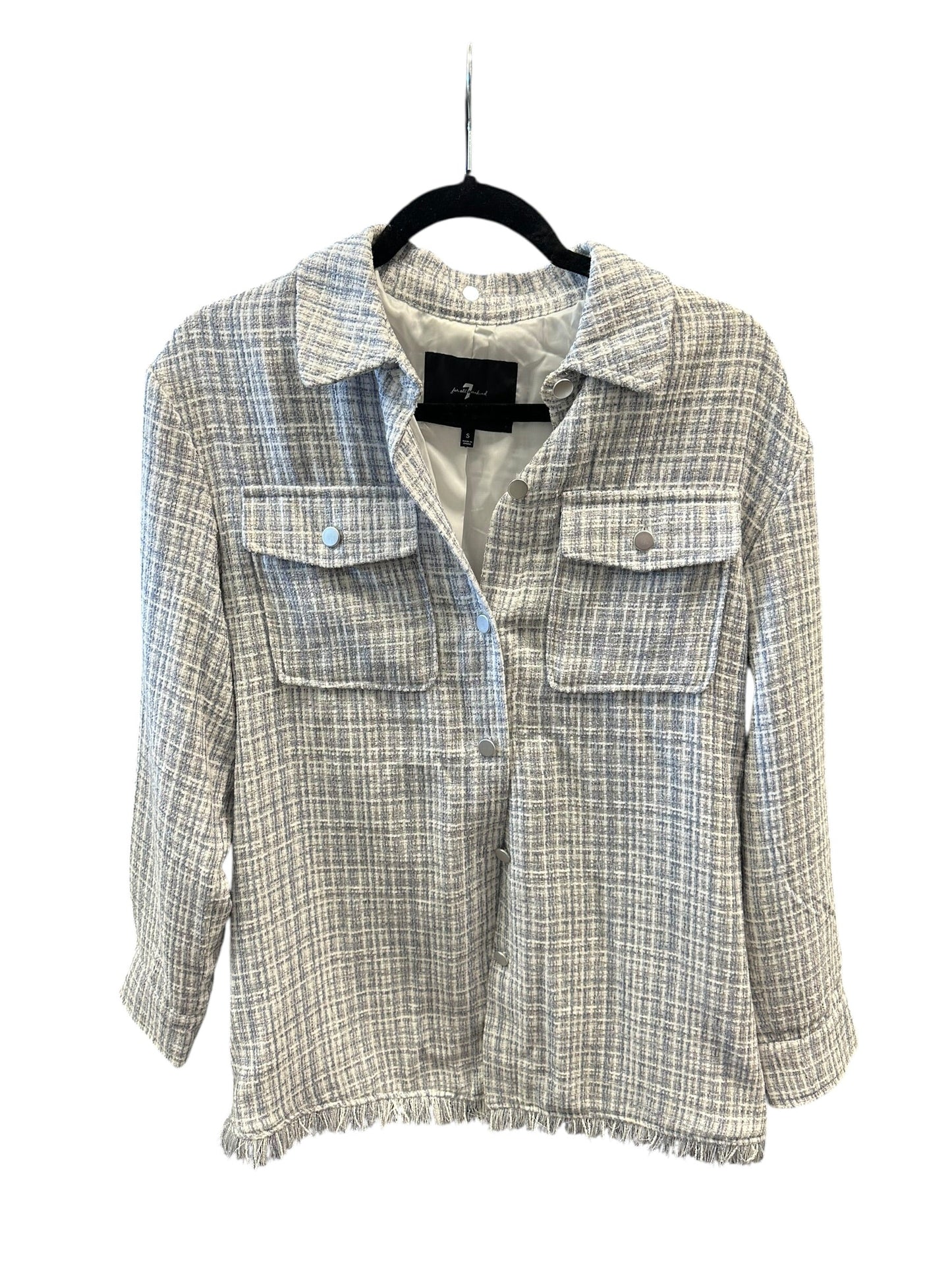 Jacket Shirt By 7 For All Mankind In Blue & White, Size:S