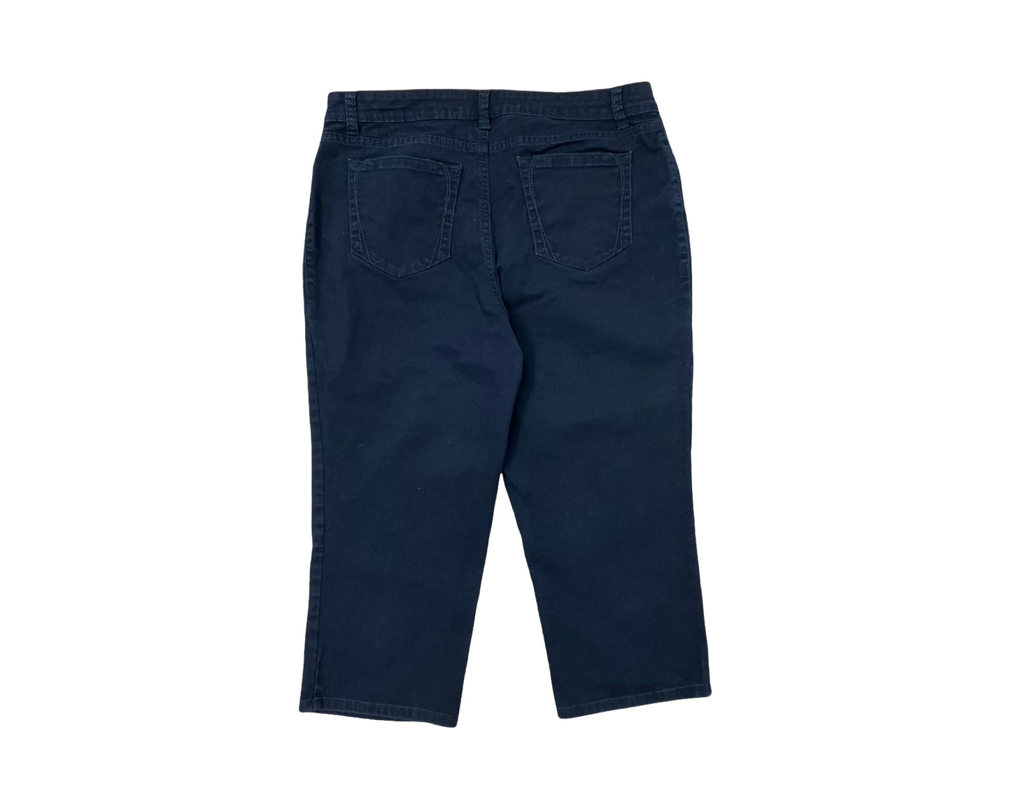 Jeans Cropped By Croft And Barrow In Black Denim, Size:14