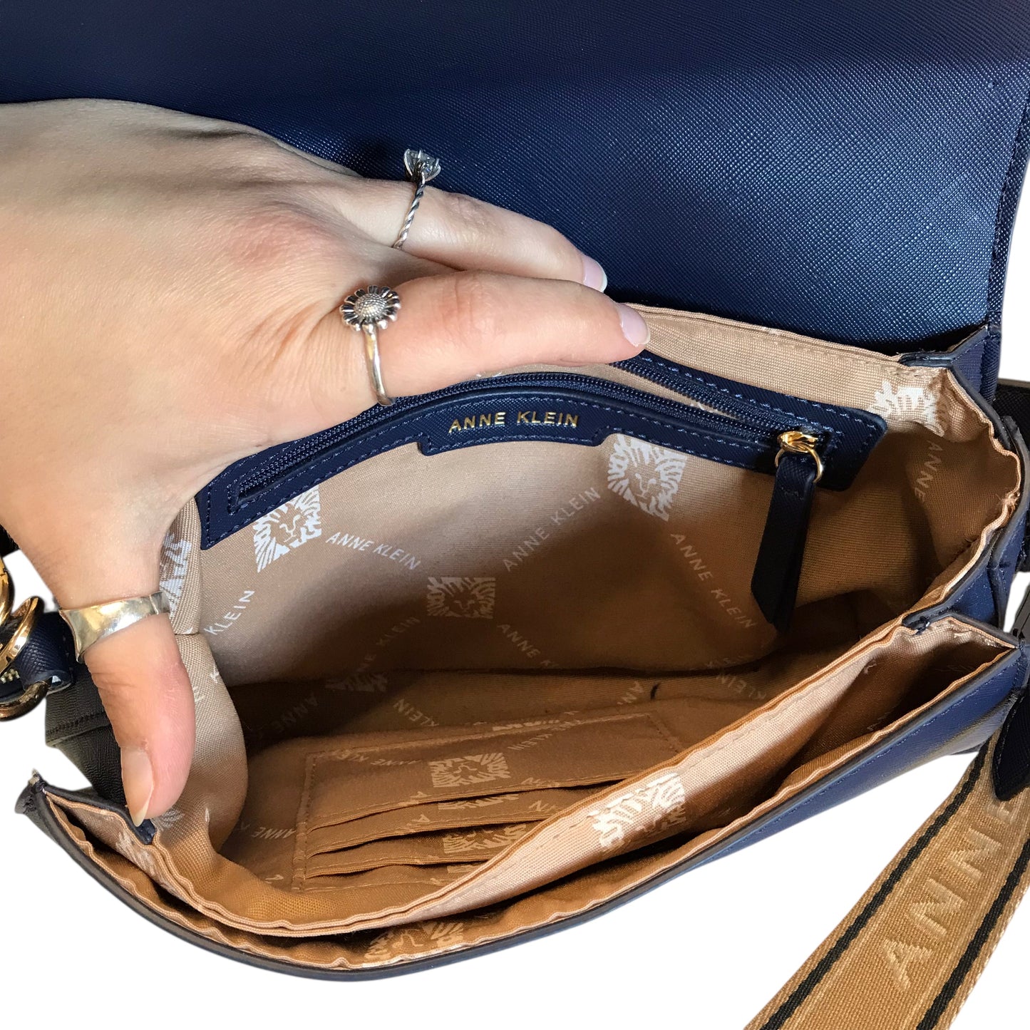 Handbag By Anne Klein In Navy, Size:Large