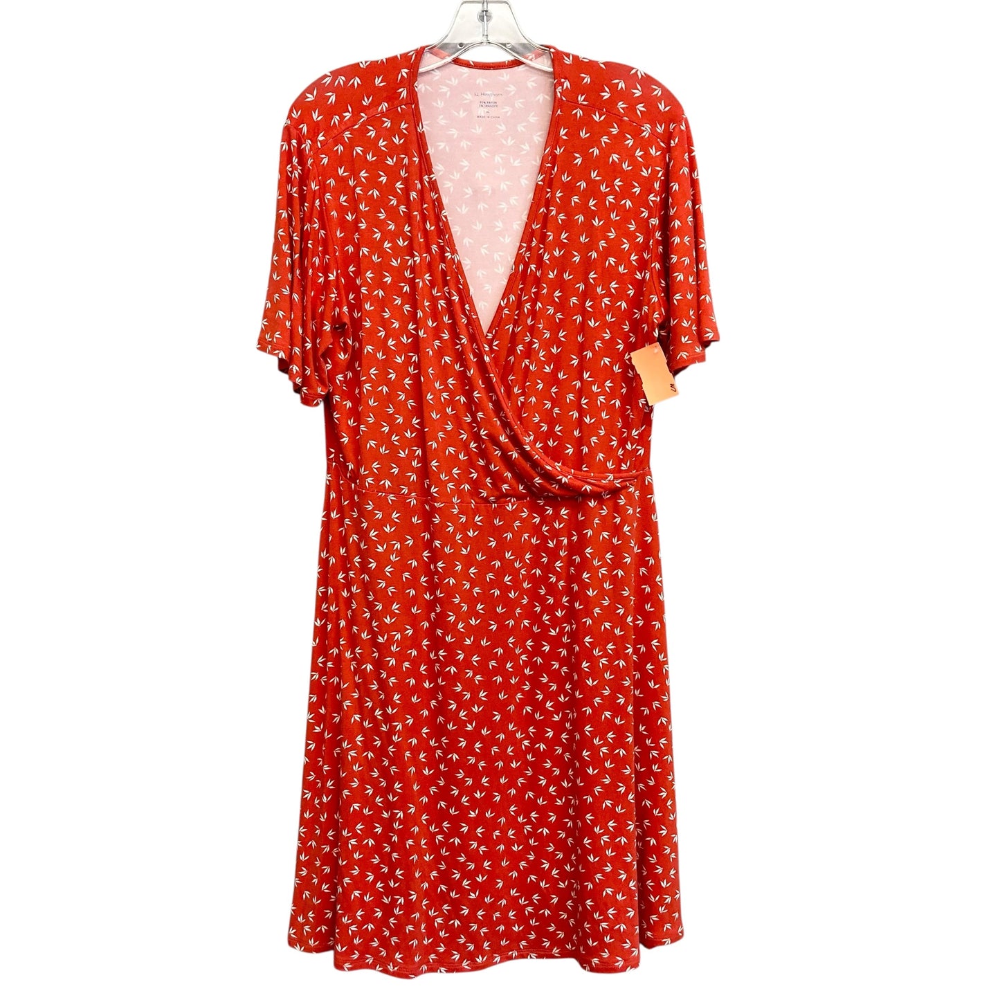 Dress Casual Short By Hawthorn In Orange & White, Size:Xl