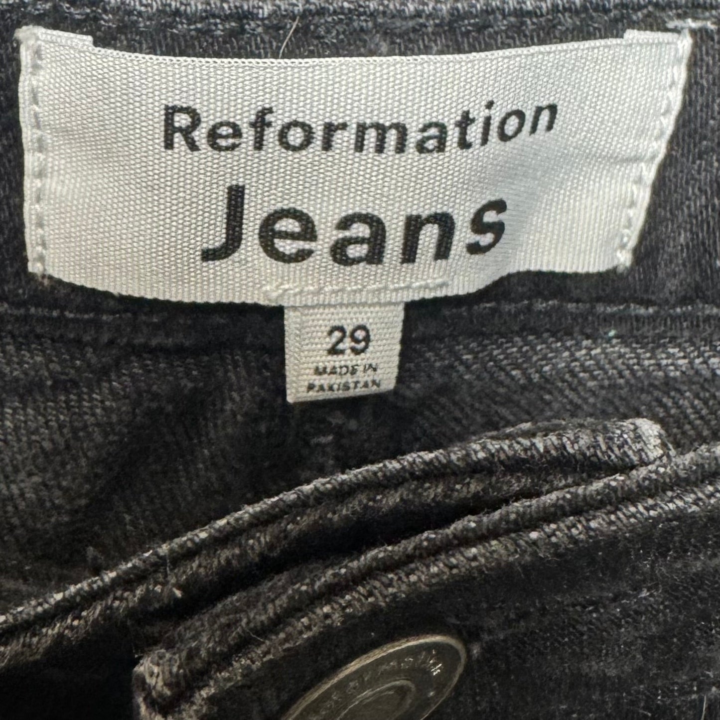 Jeans Boyfriend By Reformation In Black Denim, Size: 8/29