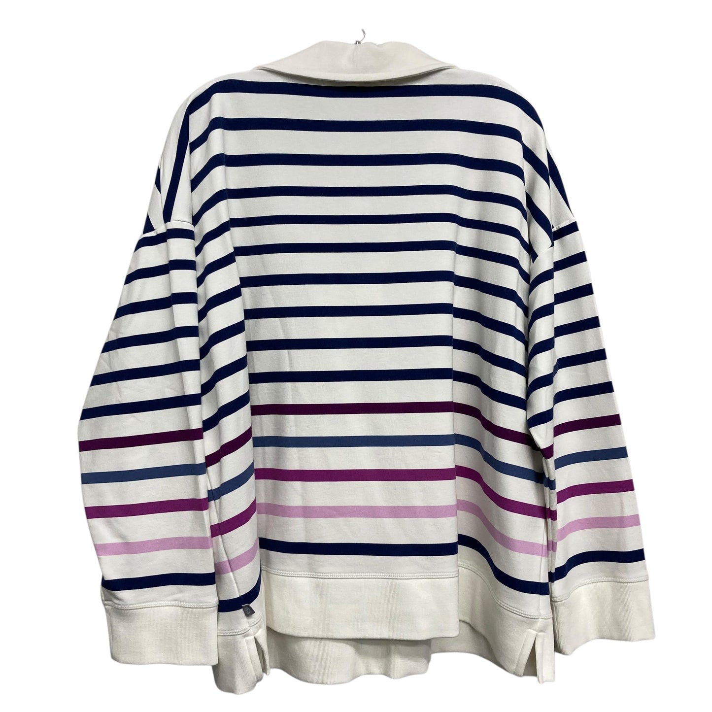 Sweatshirt Collar By Talbots In Blue & White, Size:2X