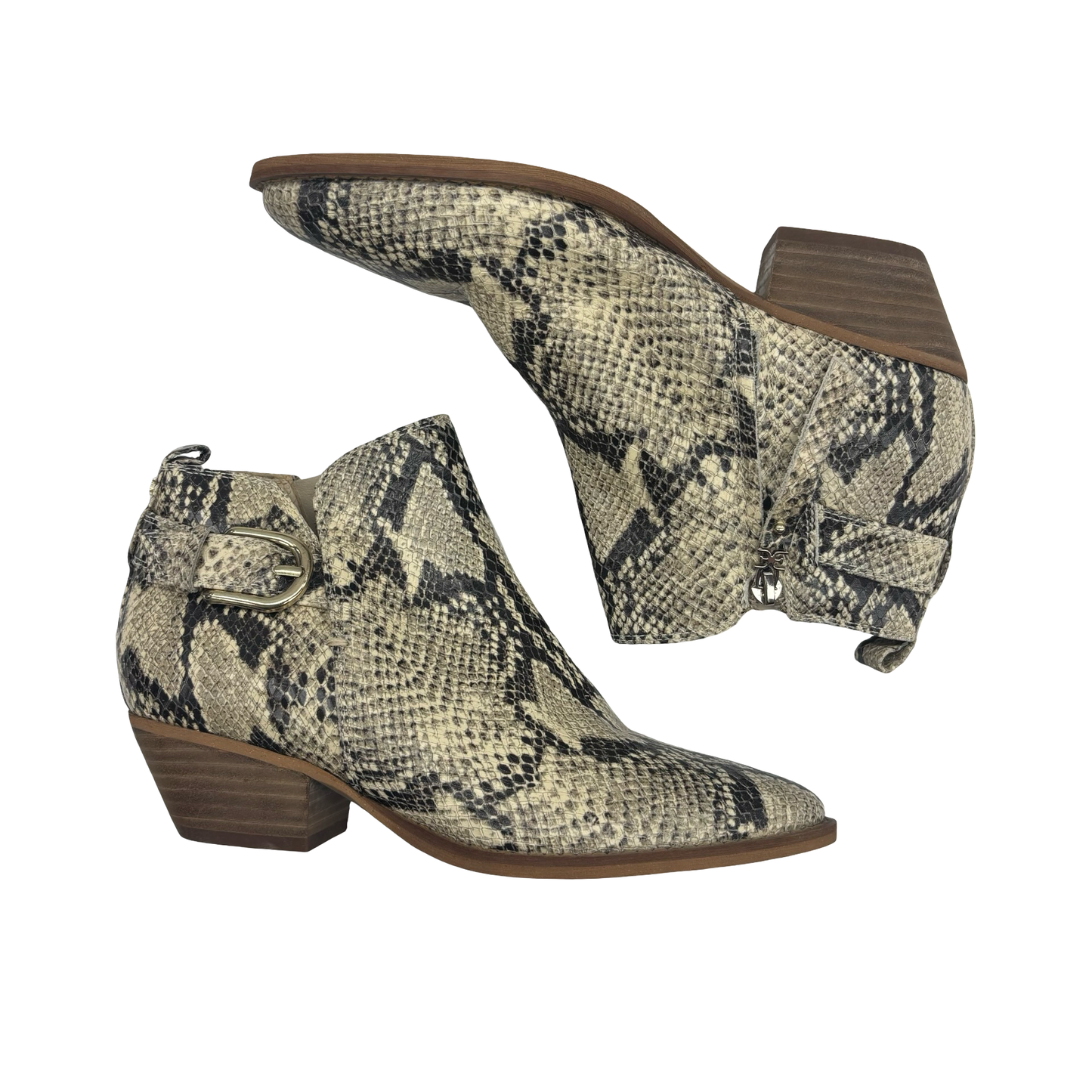 Boots Leather By Sam Edelman In Snakeskin Print, Size:6.5