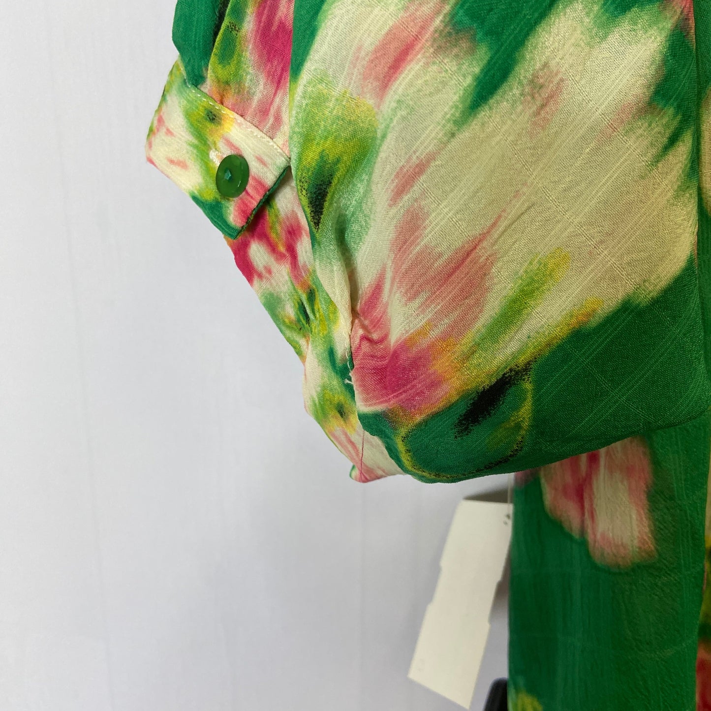 Blouse Short Sleeve By Rose And Olive In Green & Pink, Size: M