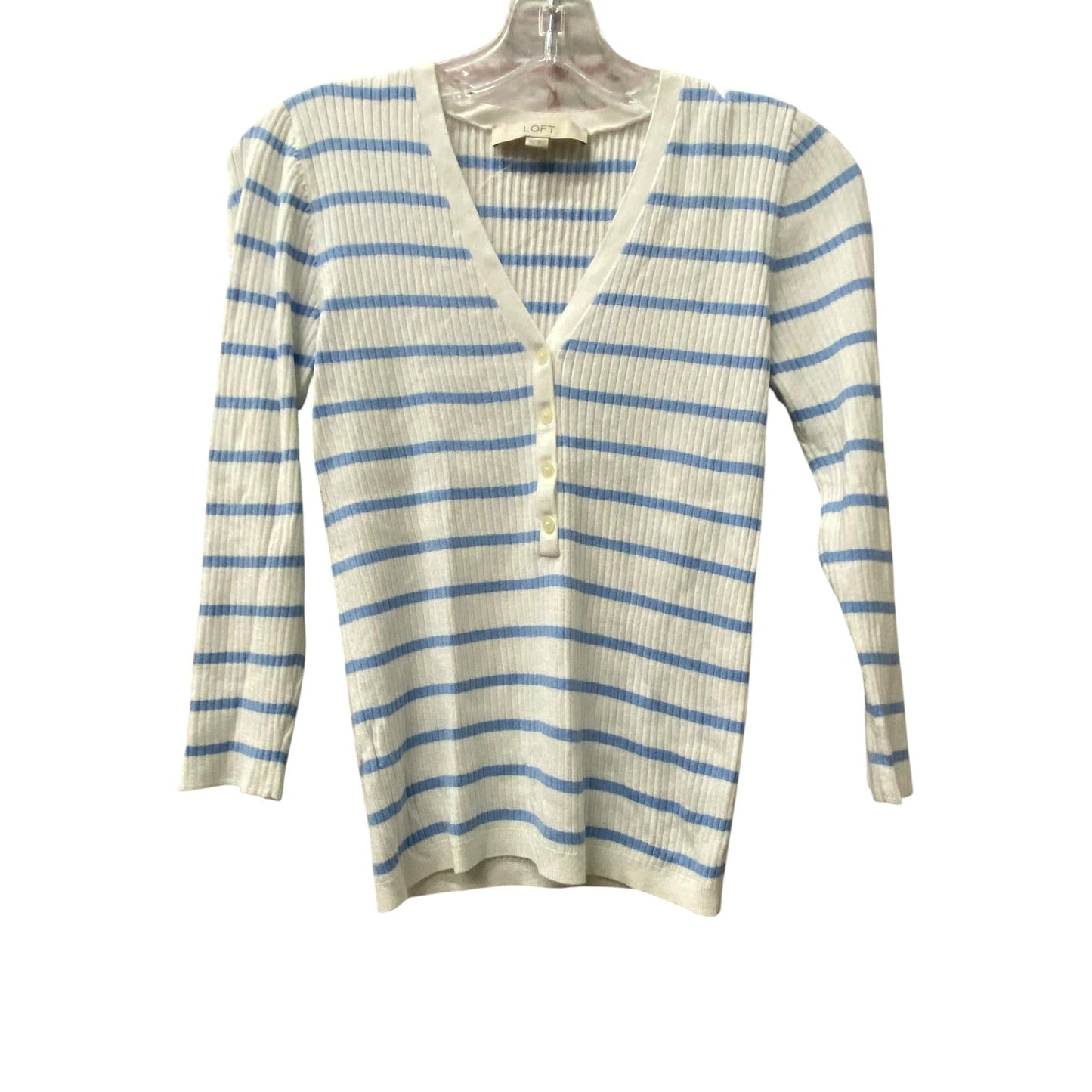 Top 3/4 Sleeve By Loft In White, Size:Xxs